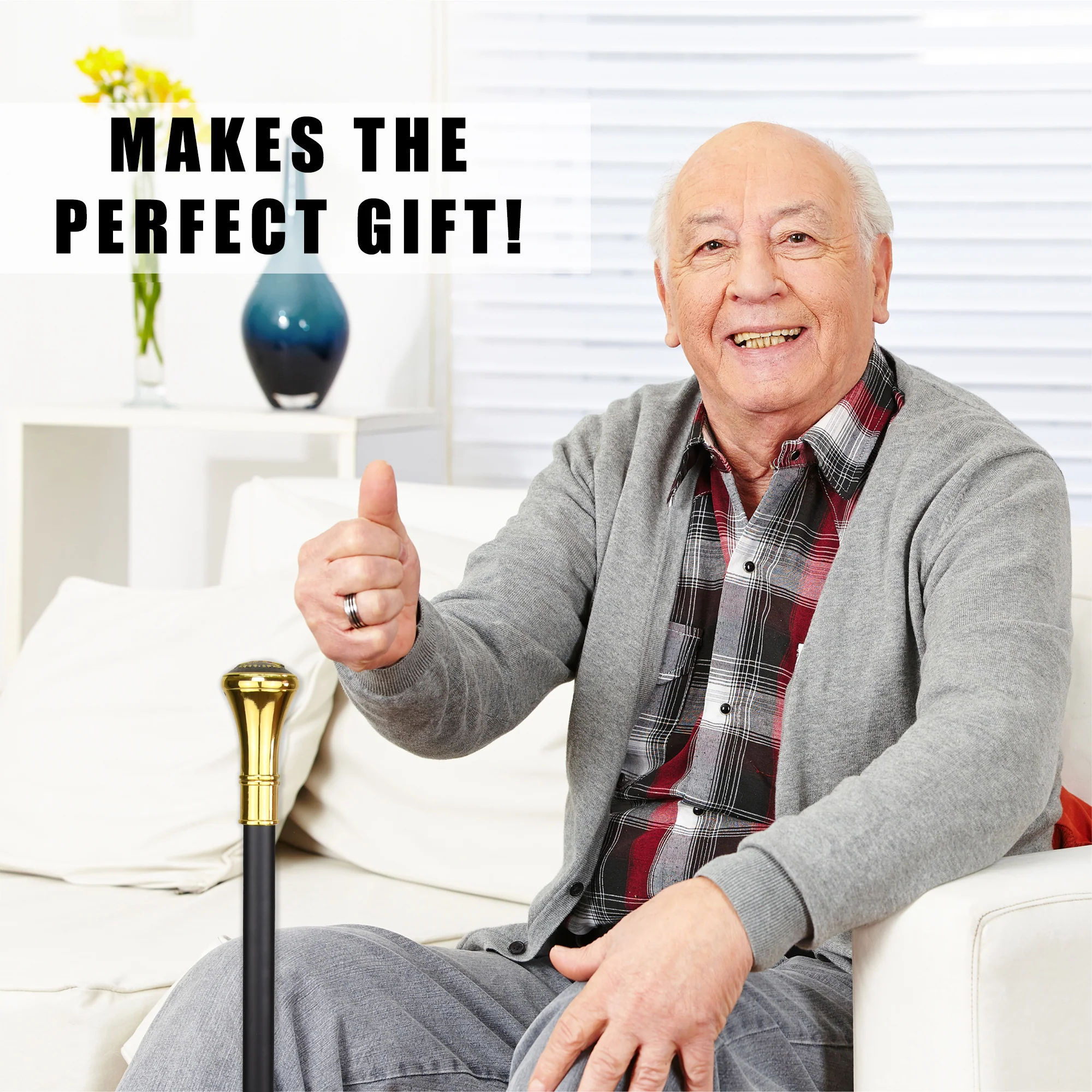 Walking Stick Vietnam War Gold Ribbon Cane Travel Canes for Men, Women, Seniors - Image 5