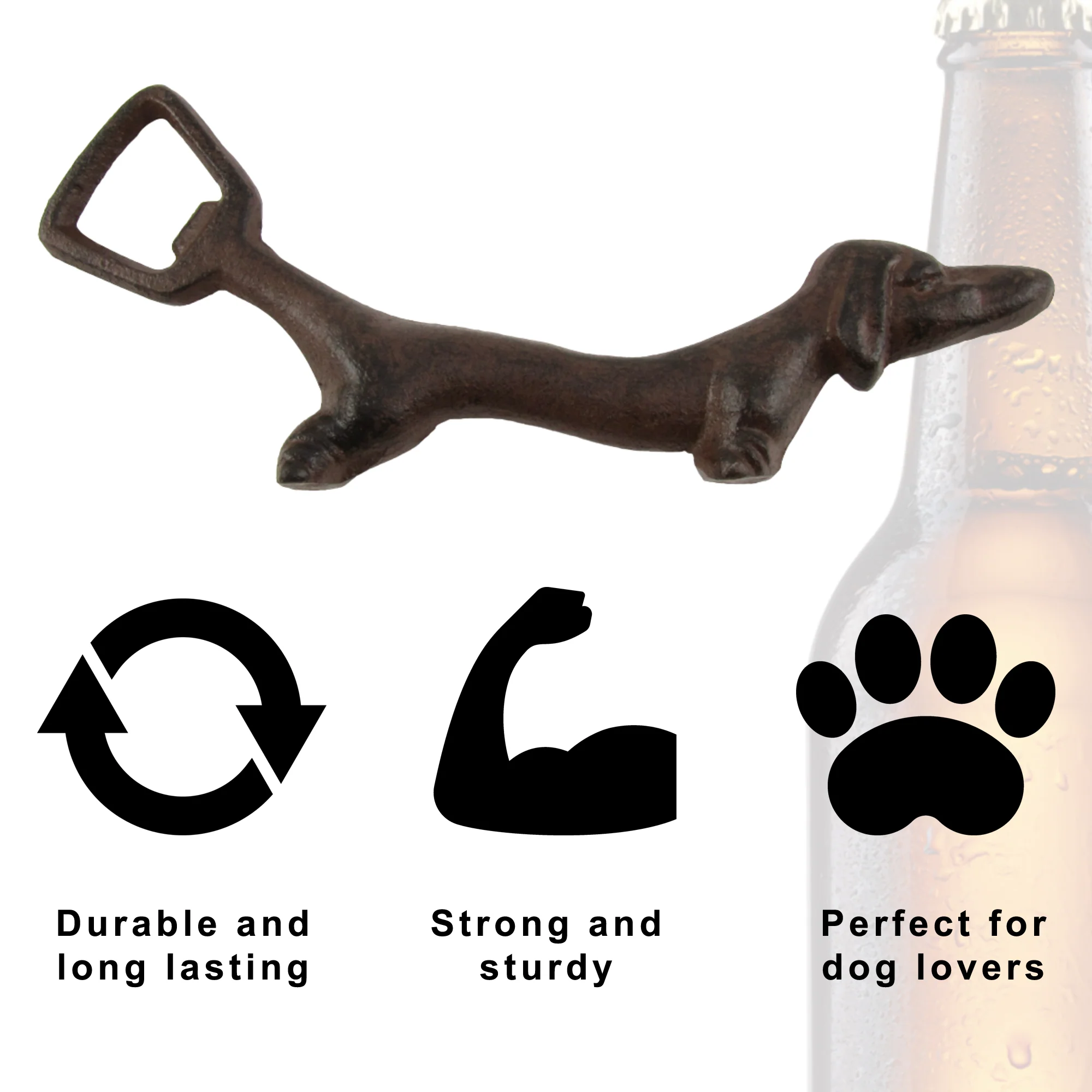 Metal Dachshund Weiner Wiener Dog Beer Bottle Cap Opener Soda/Pop Top Bar Tool - Image 3