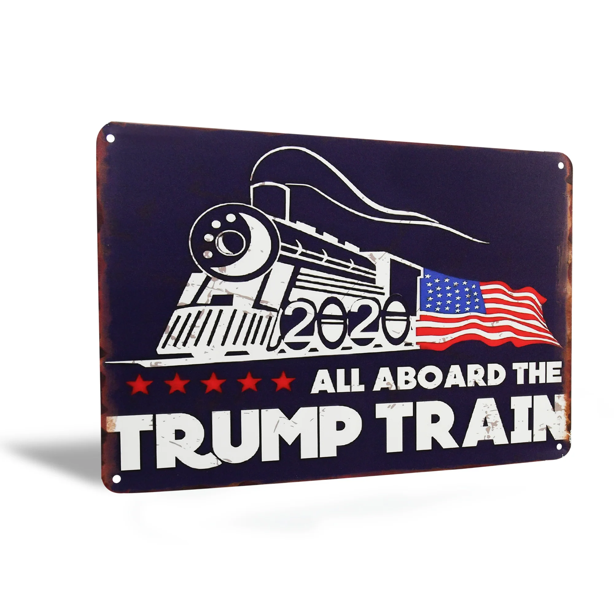 Trump Train Metal Sign Man Cave, Garage Gifts for Dad American Flag Wall Decor