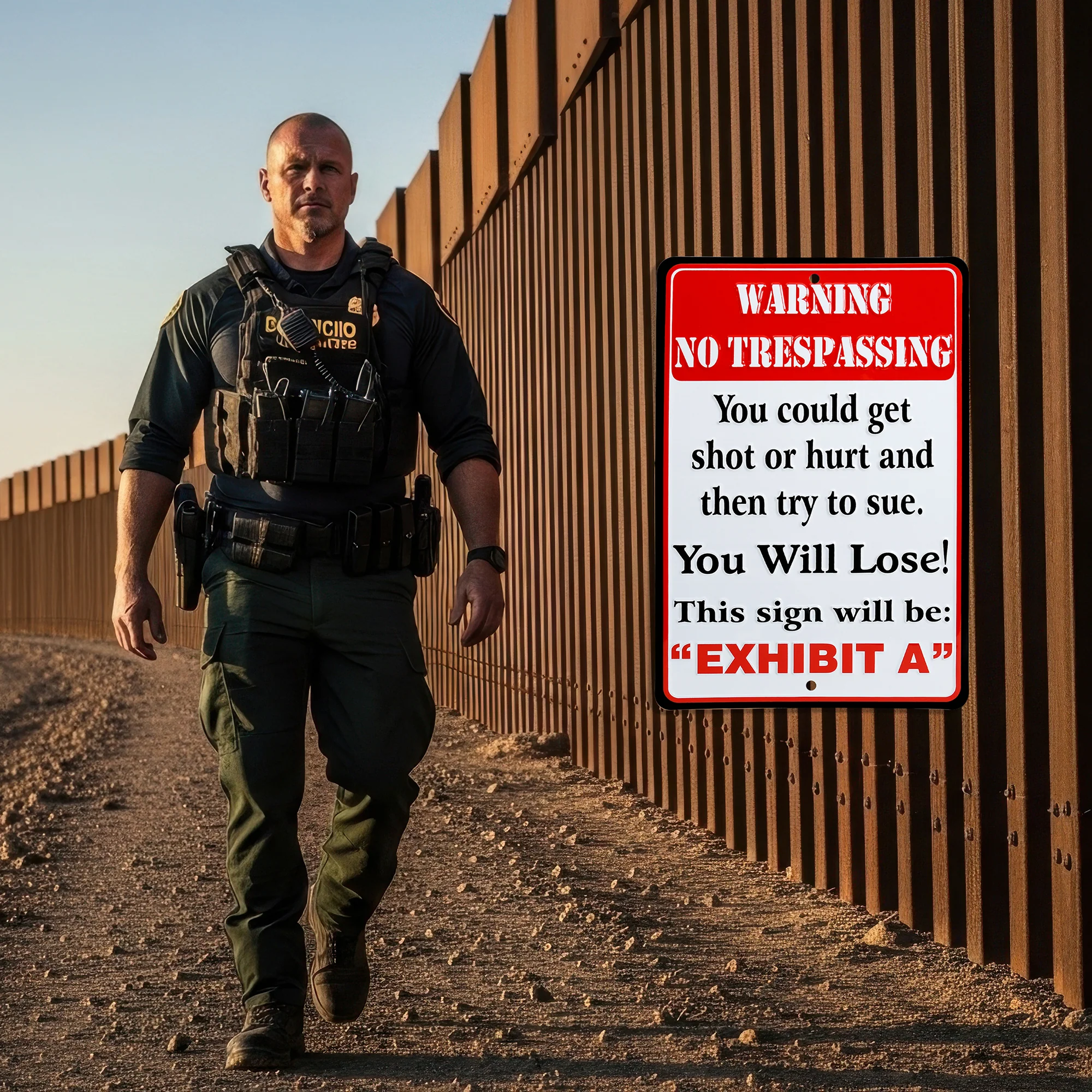 Metal No Trespassing You Could Get Shot Funny Sign Man Cave Posted Room Decor Ad - Image 2