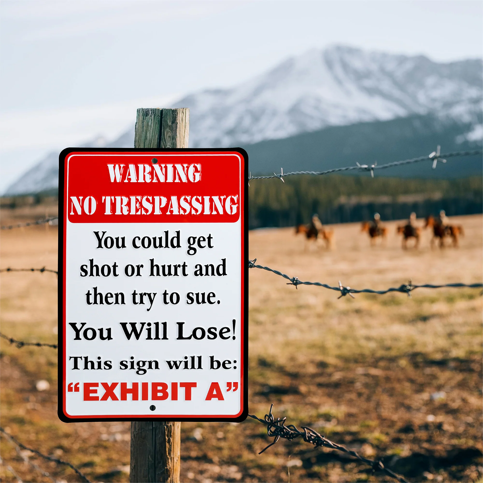 Metal No Trespassing You Could Get Shot Funny Sign Man Cave Posted Room Decor Ad - Image 7