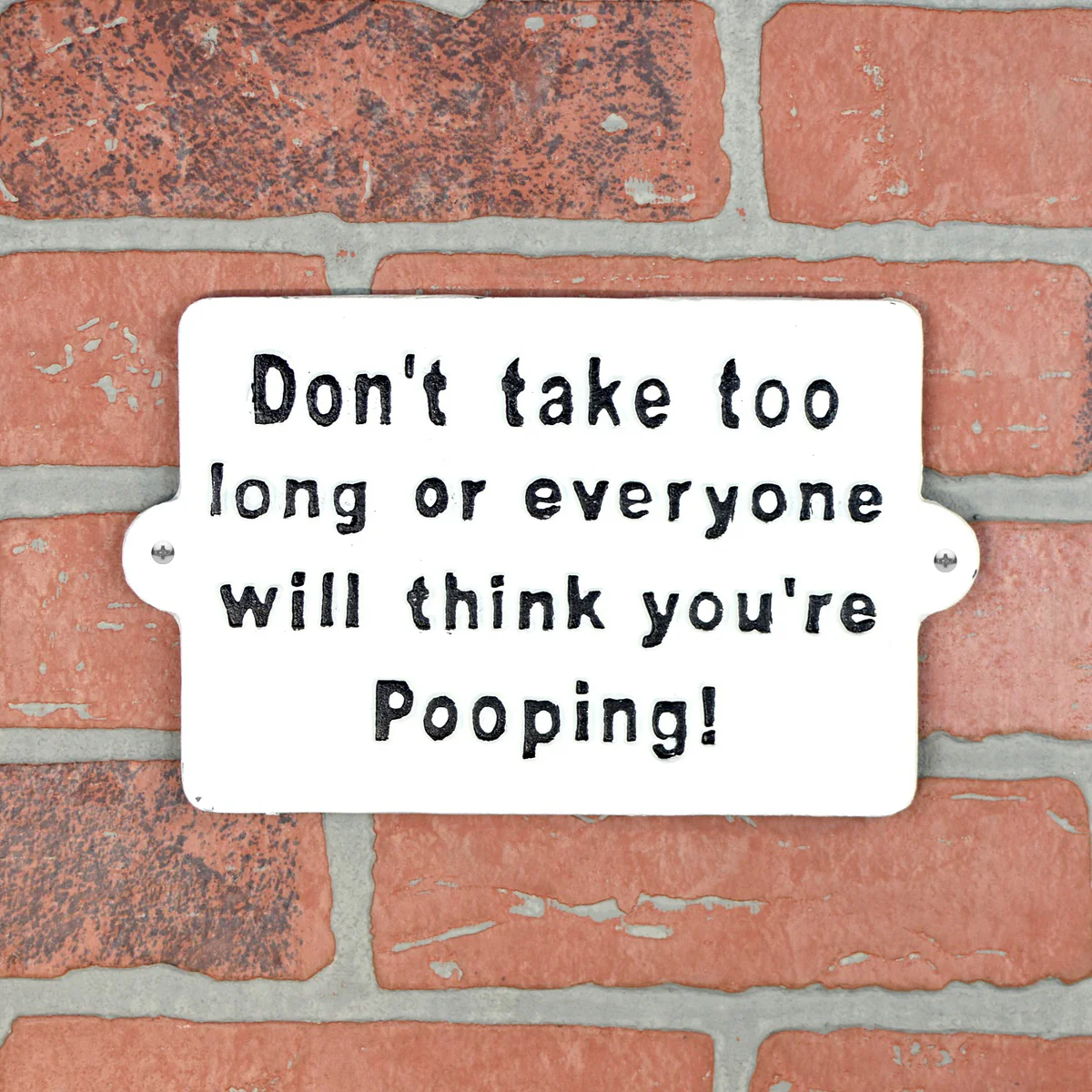 Metal Funny Dont Take Too Long Pooping Toilet Sign Bathroom Wall Art Home Decor - Image 2