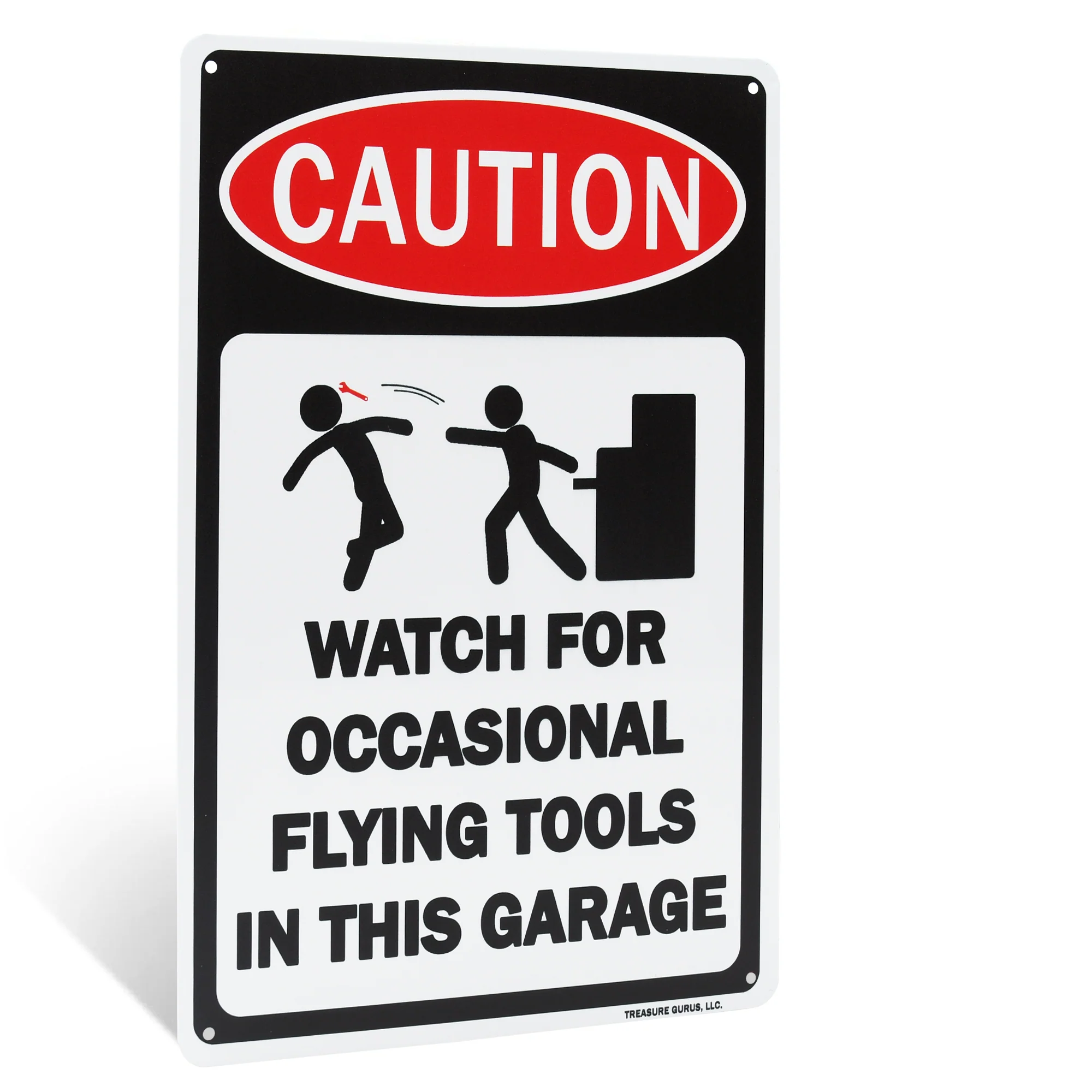 Metal Funny Wall Decor Caution Flying Tools in This Garage Wall Sign Mechanic
