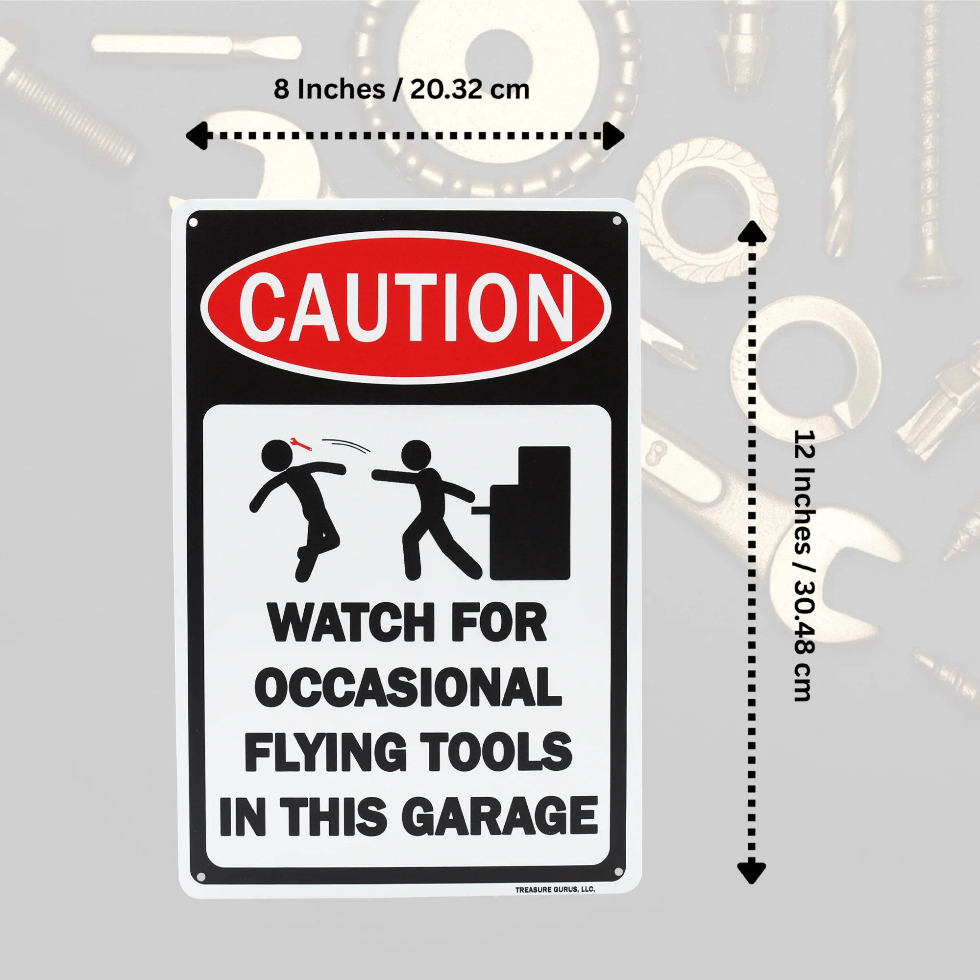 Metal Funny Wall Decor Caution Flying Tools in This Garage Wall Sign Mechanic - Image 5