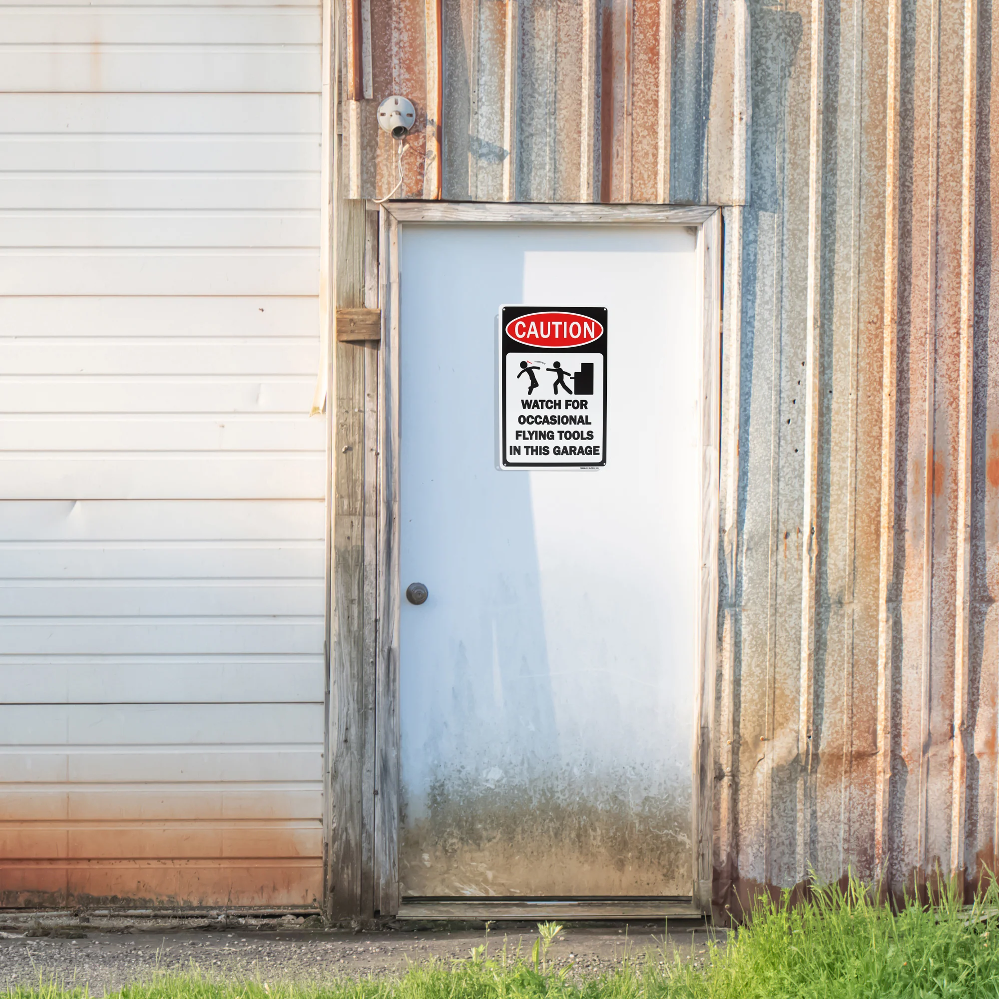 Metal Funny Wall Decor Caution Flying Tools in This Garage Wall Sign Mechanic - Image 8