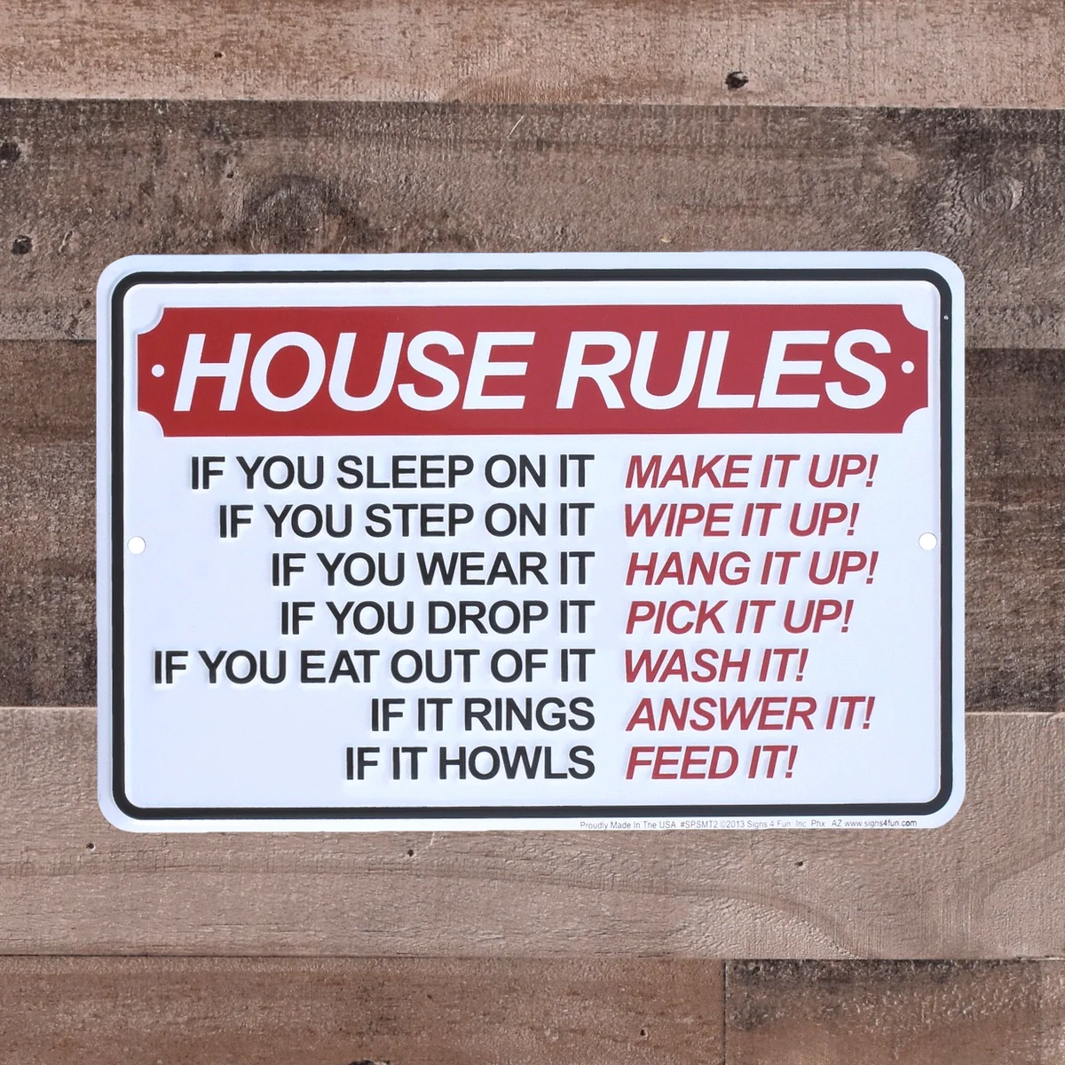 Metal House Rules Sign Kitchen Living Room Wall Art Guest Tiny Rental Home Decor - Image 3