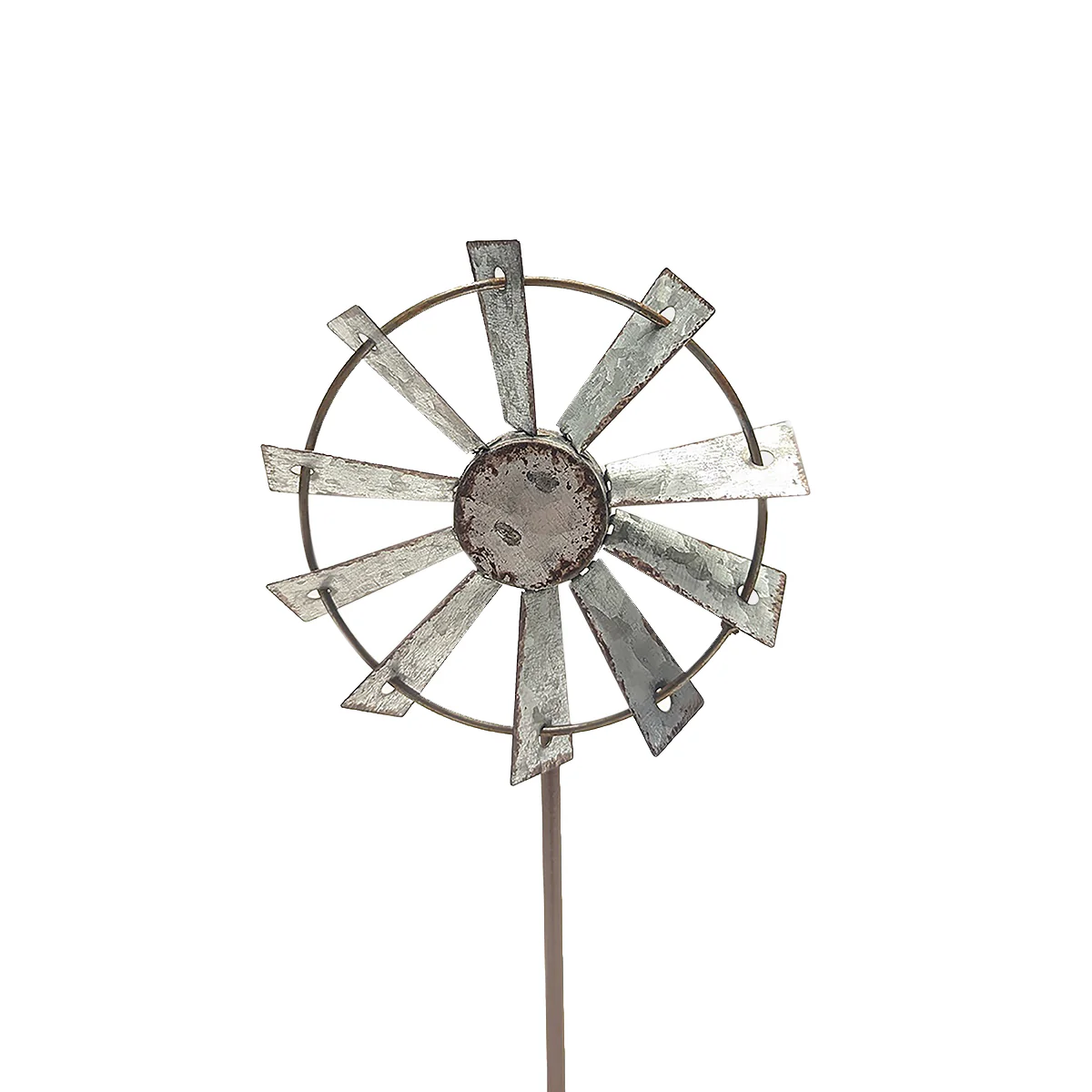 Metal Mini Windmill Kinetic Wind Spinner Farmhouse Living Room Shelf Home Decor - Image 2