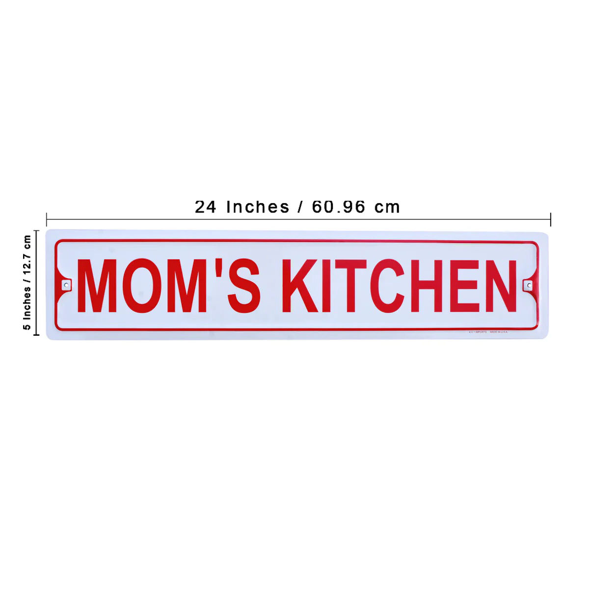 Metal Mom's Kitchen Red Lettering Country Plaque Farmhouse Wall Art Home Decor - Image 3