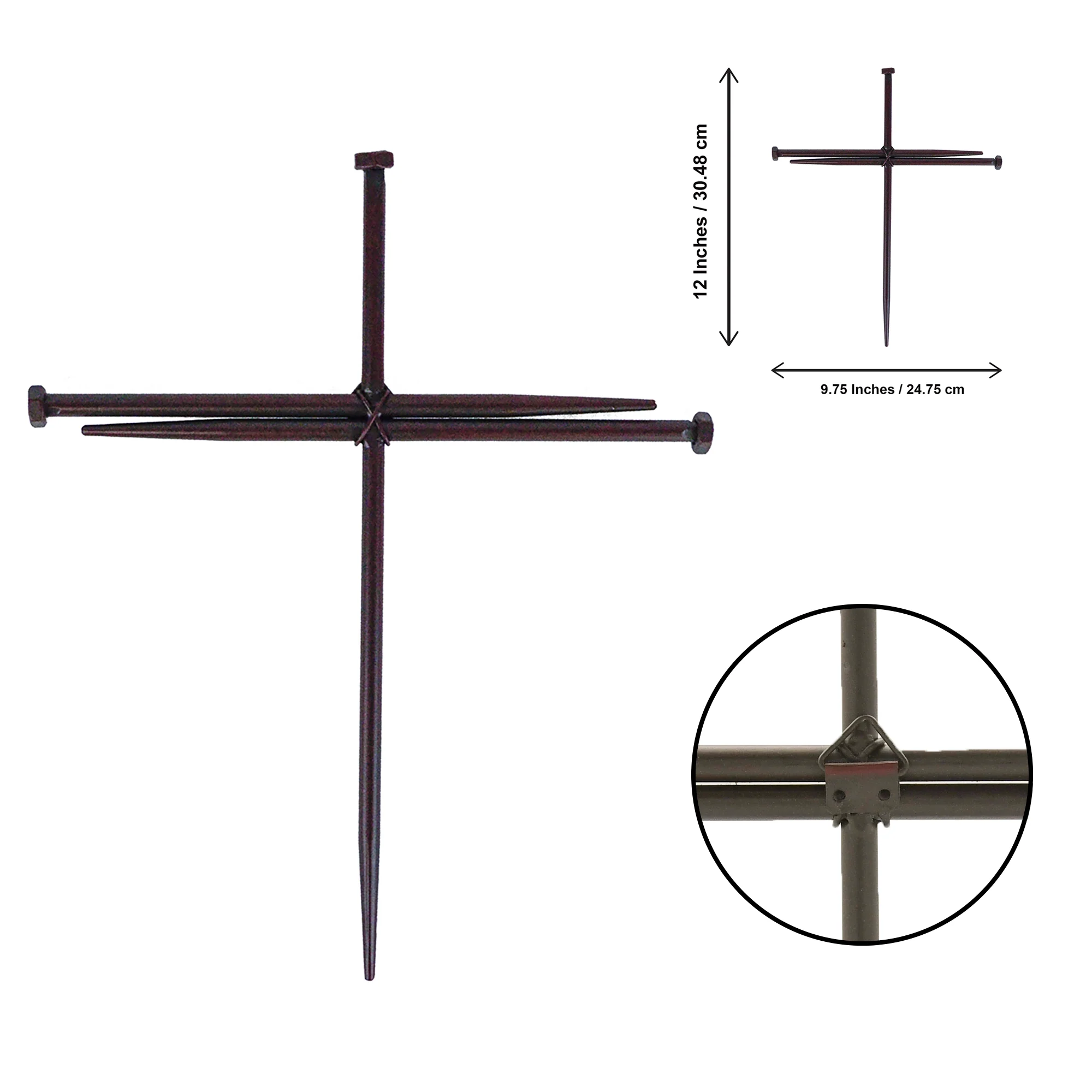 Metal Nail Cross Wall Art for Office, Prayer Room or Baptism Gift Home Decor