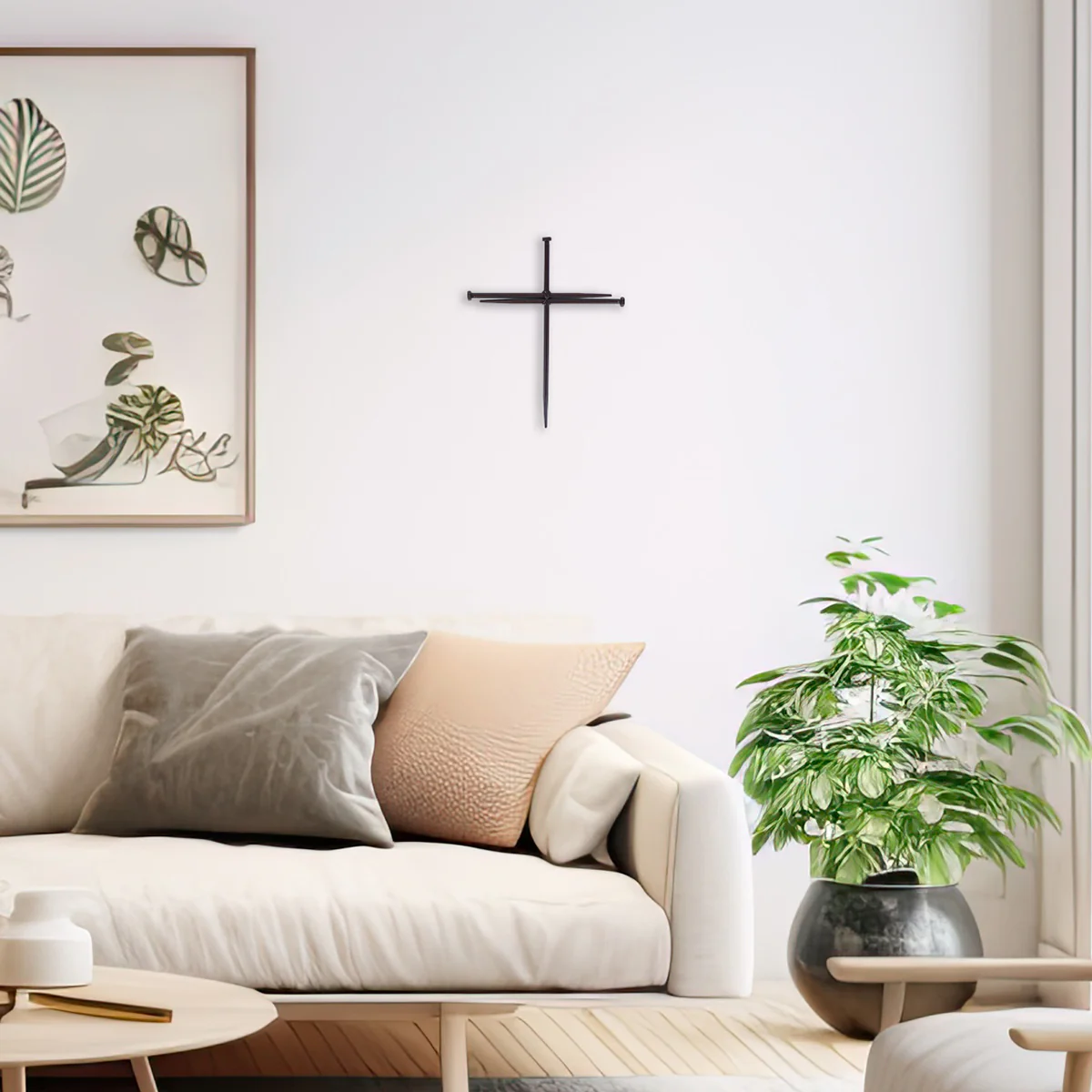 Metal Nail Cross Wall Art for Office, Prayer Room or Baptism Gift Home Decor - Image 3