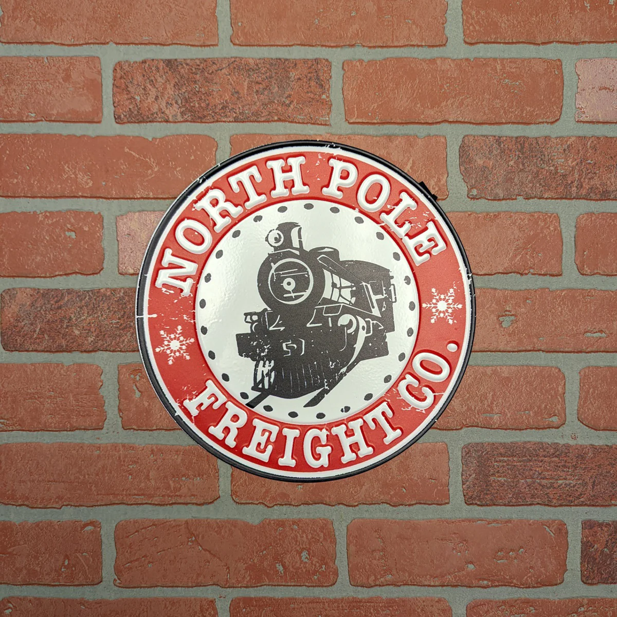 Metal North Pole Freight Co Train Sign Indoor Tin Wall Art Christmas Home Decor - Image 3