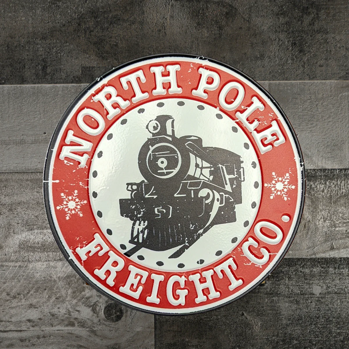 Metal North Pole Freight Co Train Sign Indoor Tin Wall Art Christmas Home Decor - Image 4