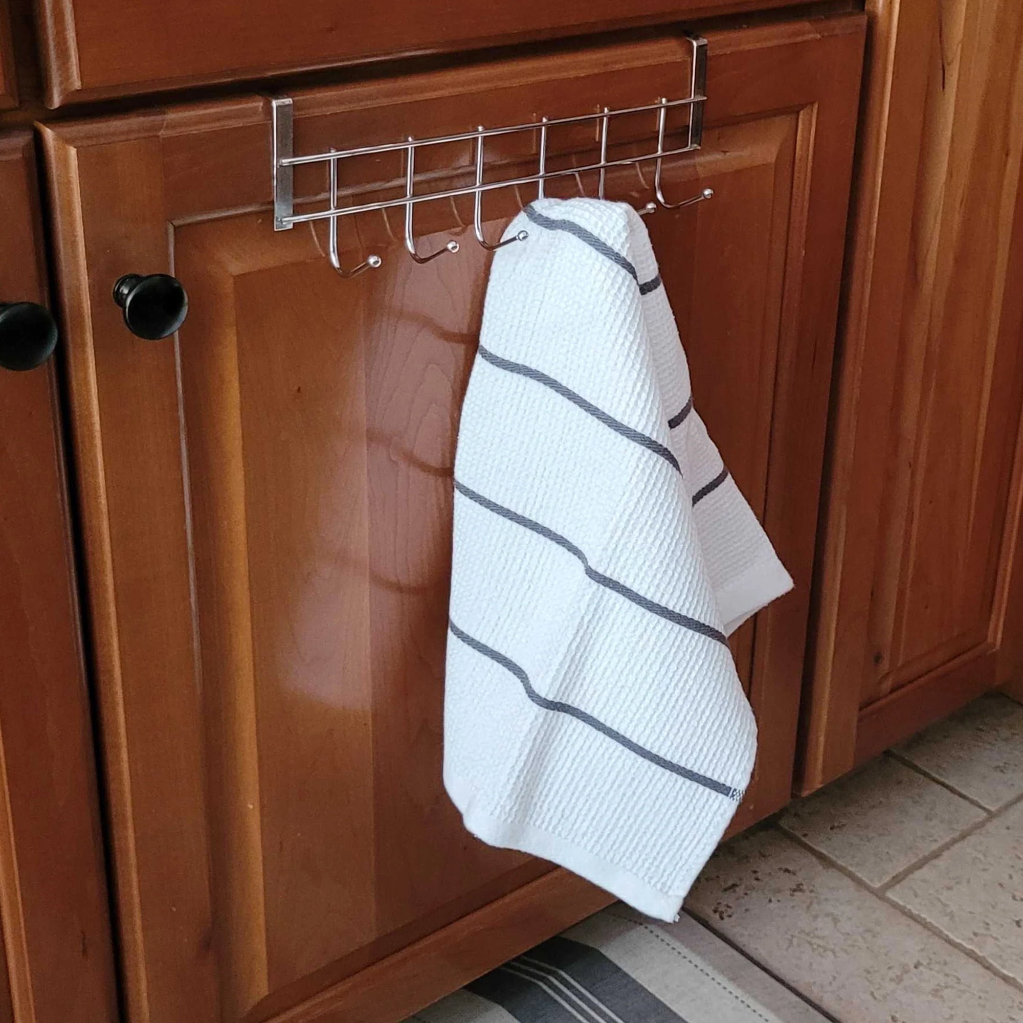 Metal Over Cabinet Door Clothes Hook Coat Rack Dish Hand Towel Hanger Hat Holder - Image 9