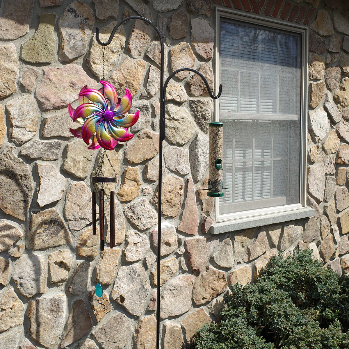 Metal Rainbow Wind Chime Kinetic Garden Yard Art 3D Spinner Windmill Patio Decor - Image 4
