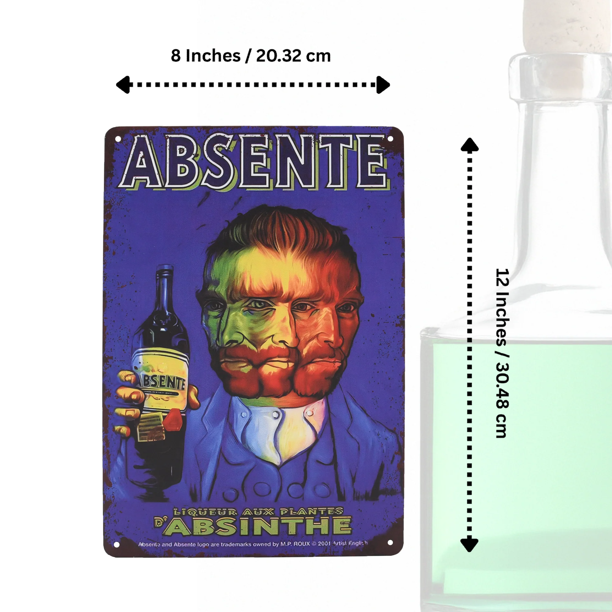 Metal Absinthe Funny Poster Sign Van Gogh Man Cave Bar Dorm Accessories 12x8" - Image 5