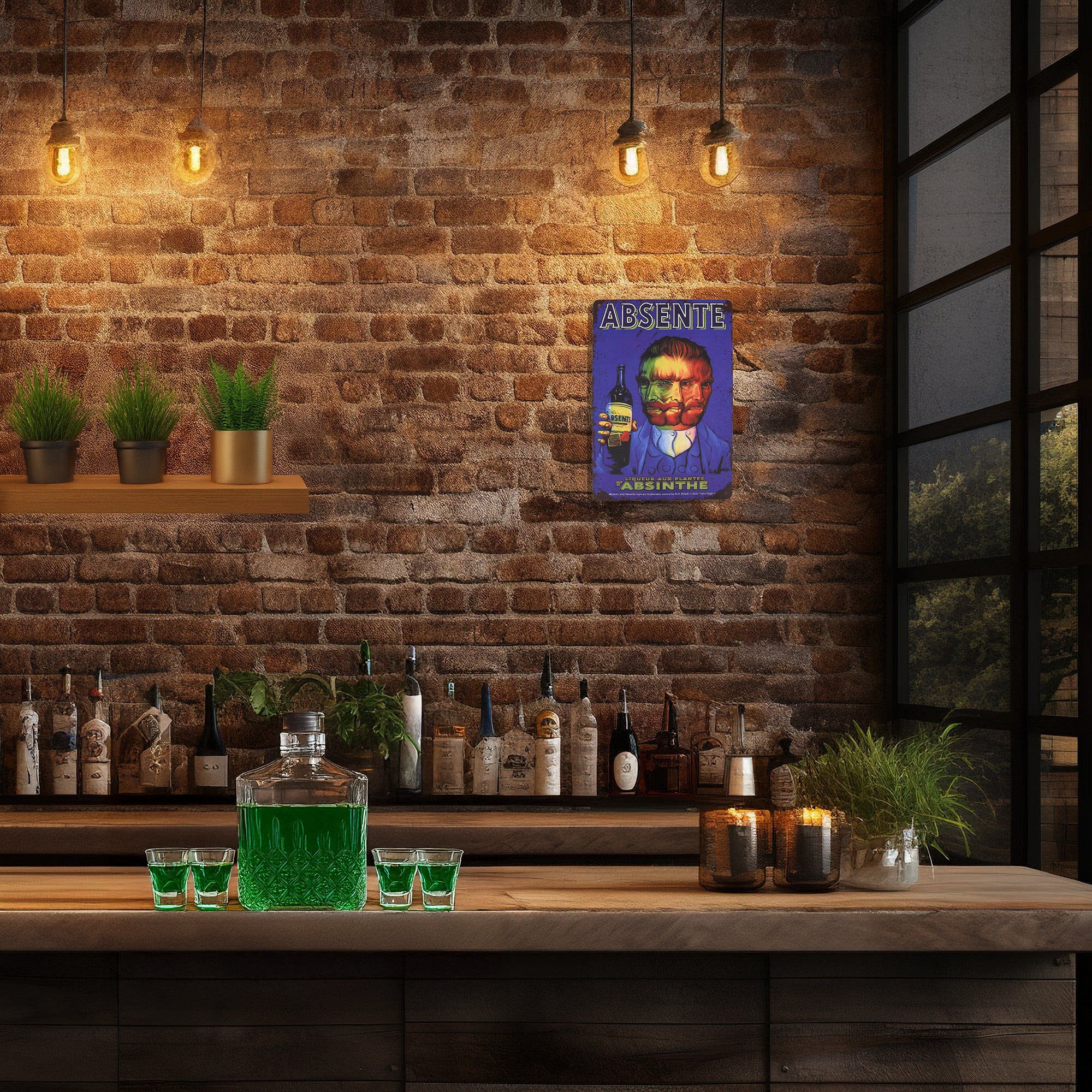 Metal Absinthe Funny Poster Sign Van Gogh Man Cave Bar Dorm Accessories 12x8" - Image 6