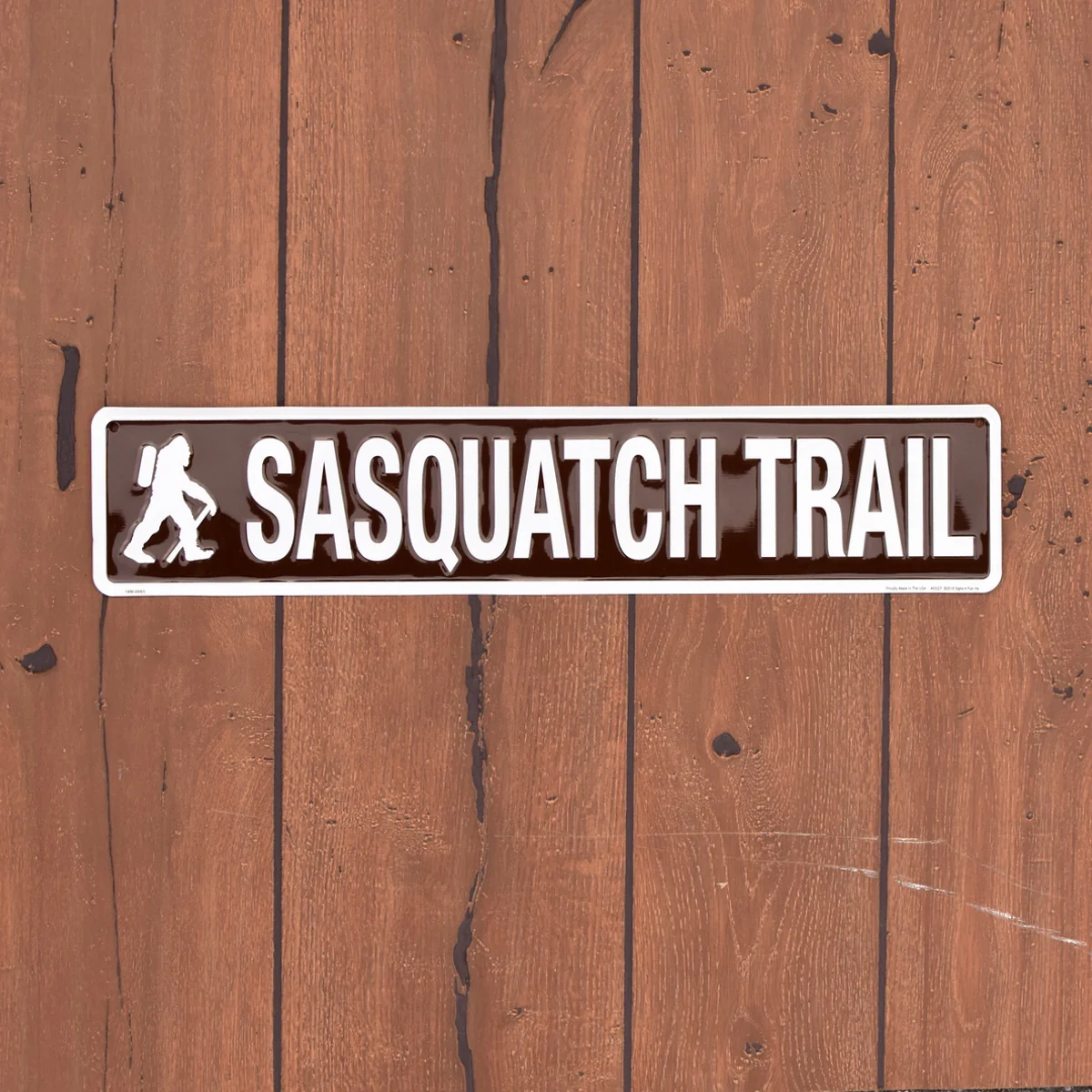 Metal Sasquatch Trail Road Street Sign Rustic Bigfoot Cabin Man Cave Wall Decor - Image 2