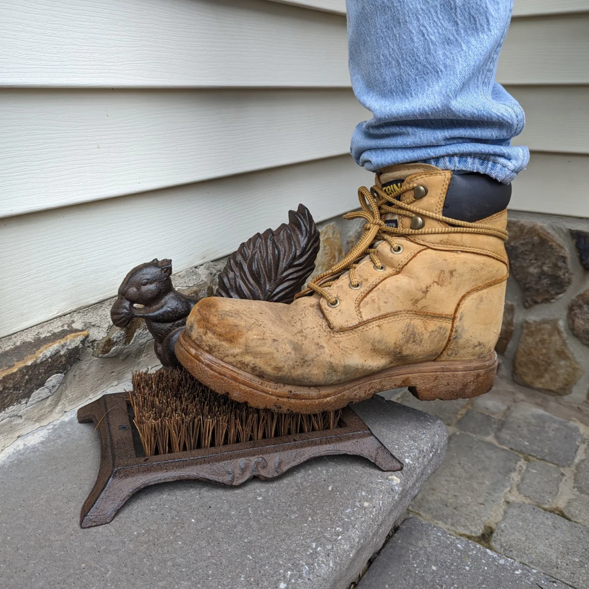 Metal Squirrel Boot Scraper Garden Shoes Brush Outdoor Front Door Porch Decor - Image 5