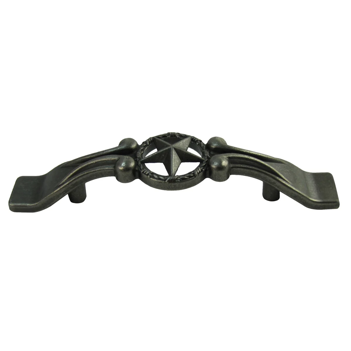 Metal Texas Star Kitchen Cabinet Door Pull Hardware Silver Pewter Drawer Handle - Image 2