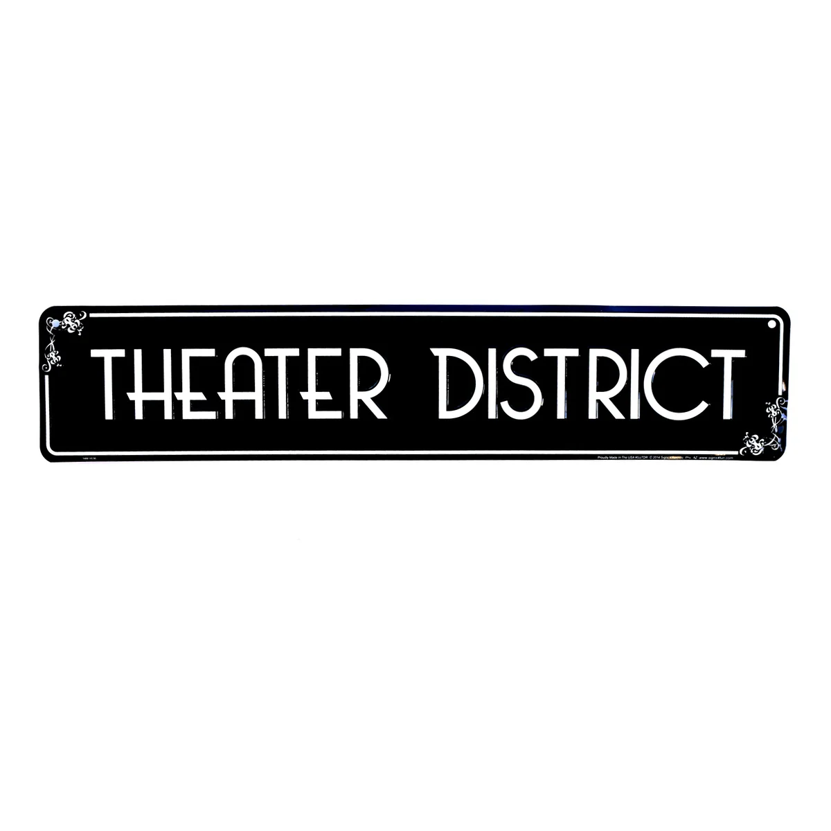 Metal Theater District Street Road Sign Movie Play Man Cave Wall Art Home Decor
