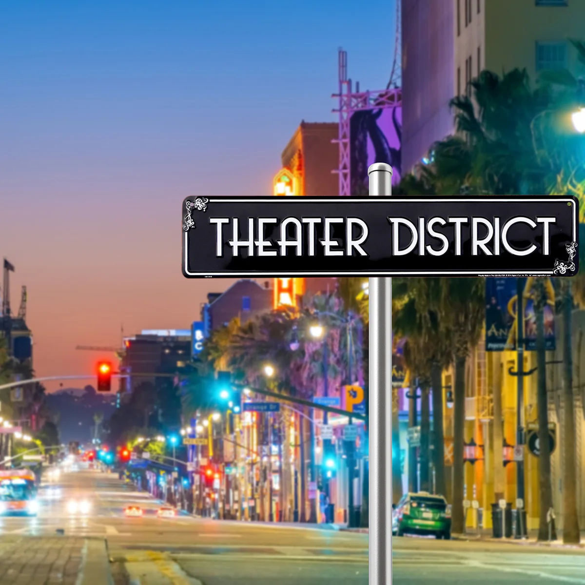 Metal Theater District Street Road Sign Movie Play Man Cave Wall Art Home Decor - Image 4