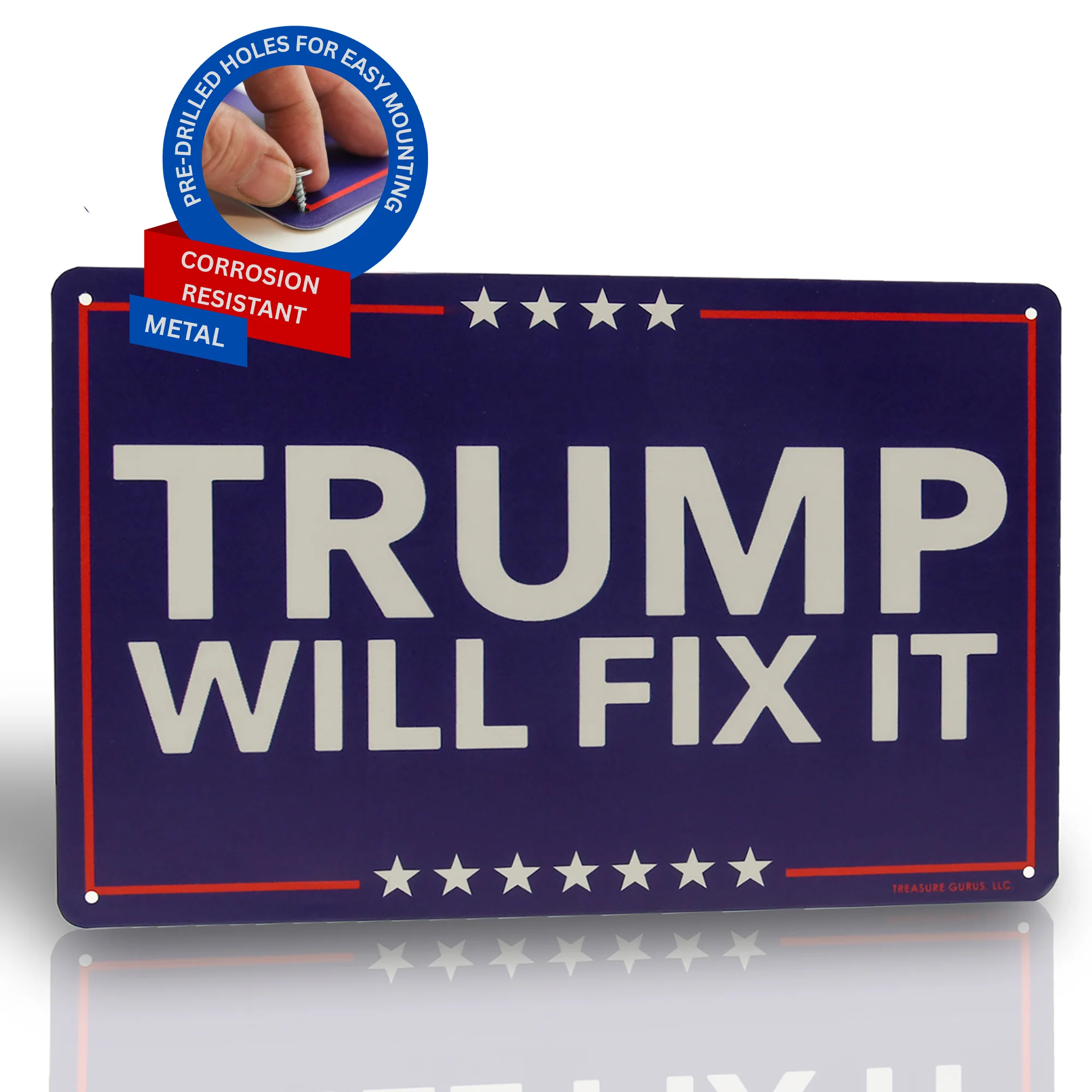 Metal Trump Will Fix It Sign Funny Signs for Garage, Patio Outdoor Porch Decor