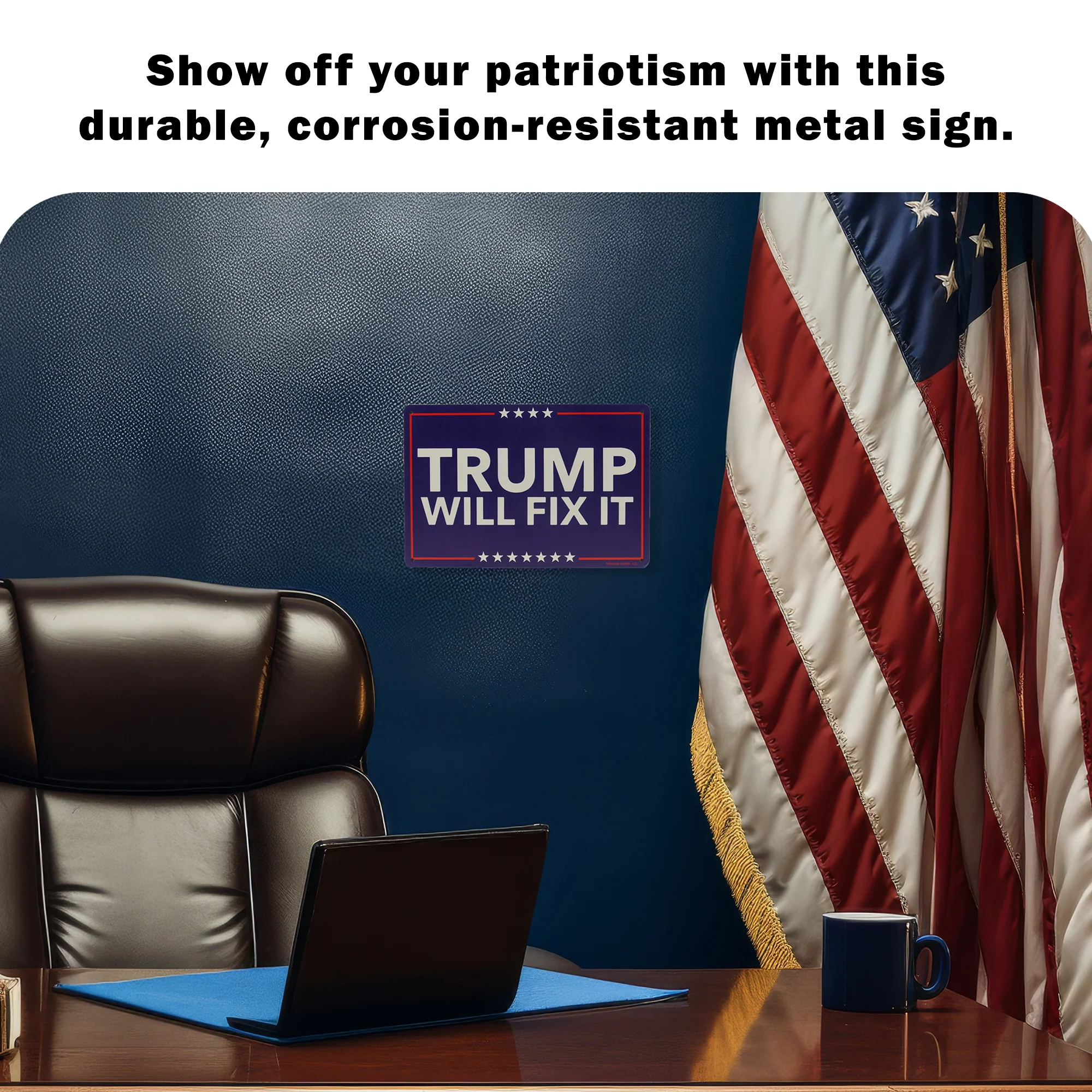 Metal Trump Will Fix It Sign Funny Signs for Garage, Patio Outdoor Porch Decor - Image 4