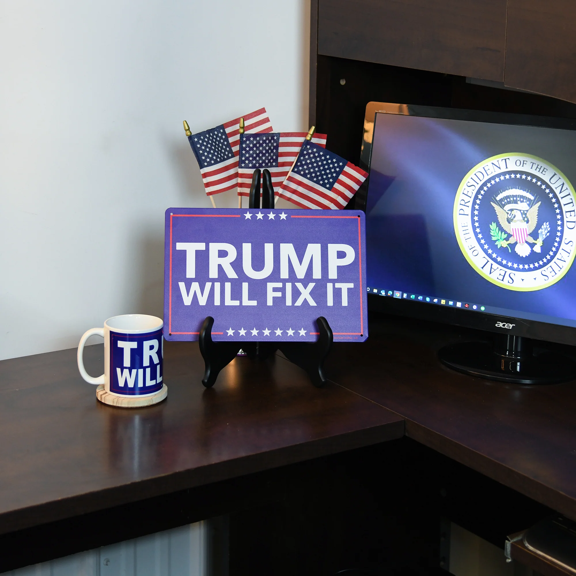 Metal Trump Will Fix It Sign Funny Signs for Garage, Patio Outdoor Porch Decor - Image 7