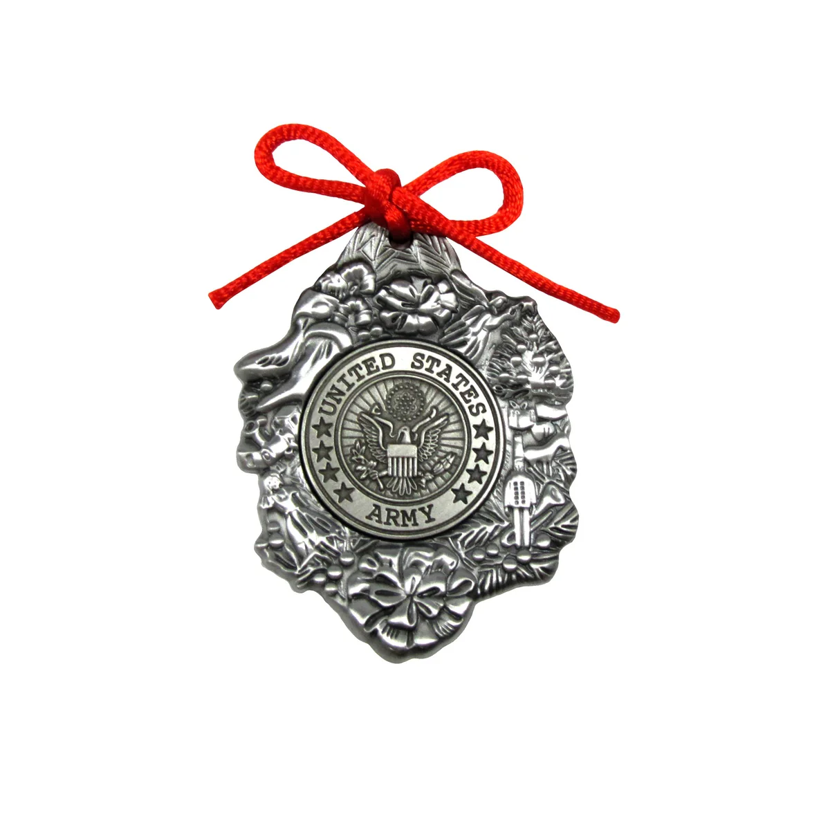 Metal US Army Seal Christmas Tree Ornament USA Military Veteran Xmas Gift Topper