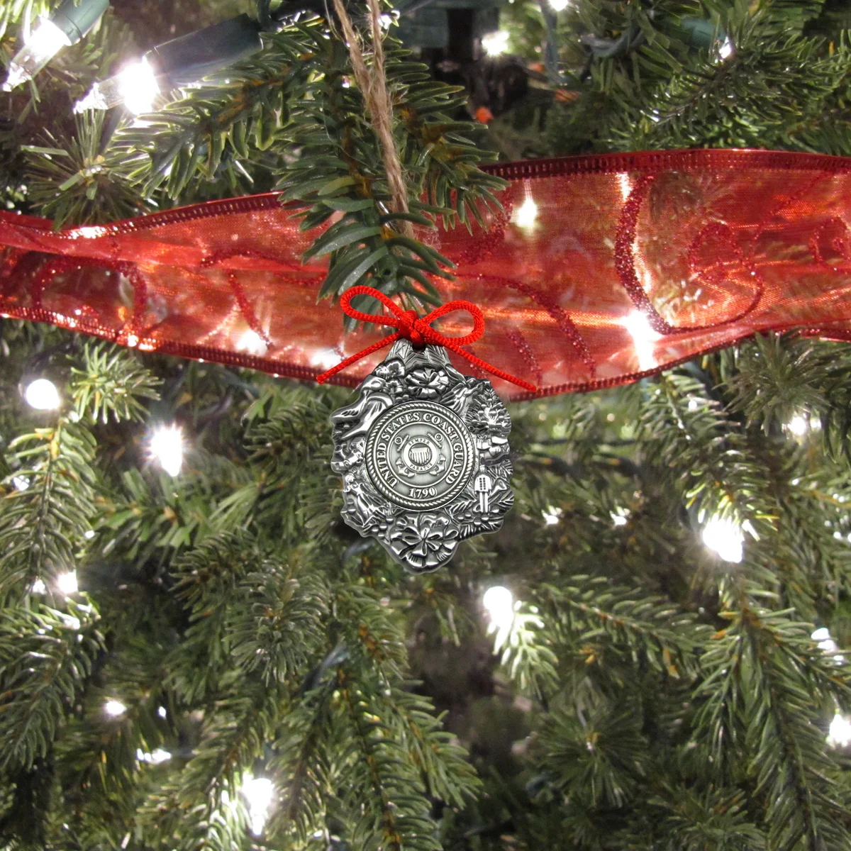 Metal US Coast Guard Seal Christmas Tree Ornament USCG USA Military Xmas Gift - Image 2