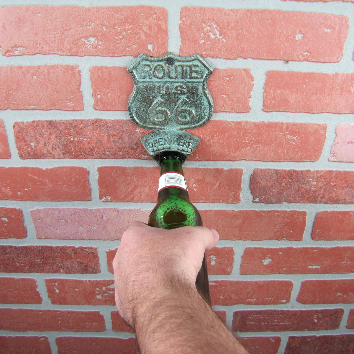 Metal US Route 66 Beer Soda Bottle Cap Opener Wall Mount Rustic Bar Pub Decor - Image 2