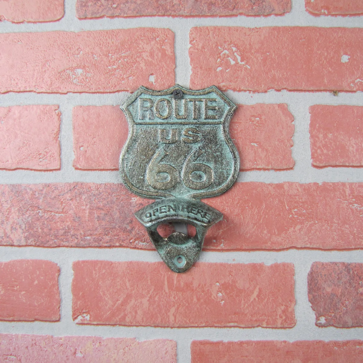 Metal US Route 66 Beer Soda Bottle Cap Opener Wall Mount Rustic Bar Pub Decor - Image 3
