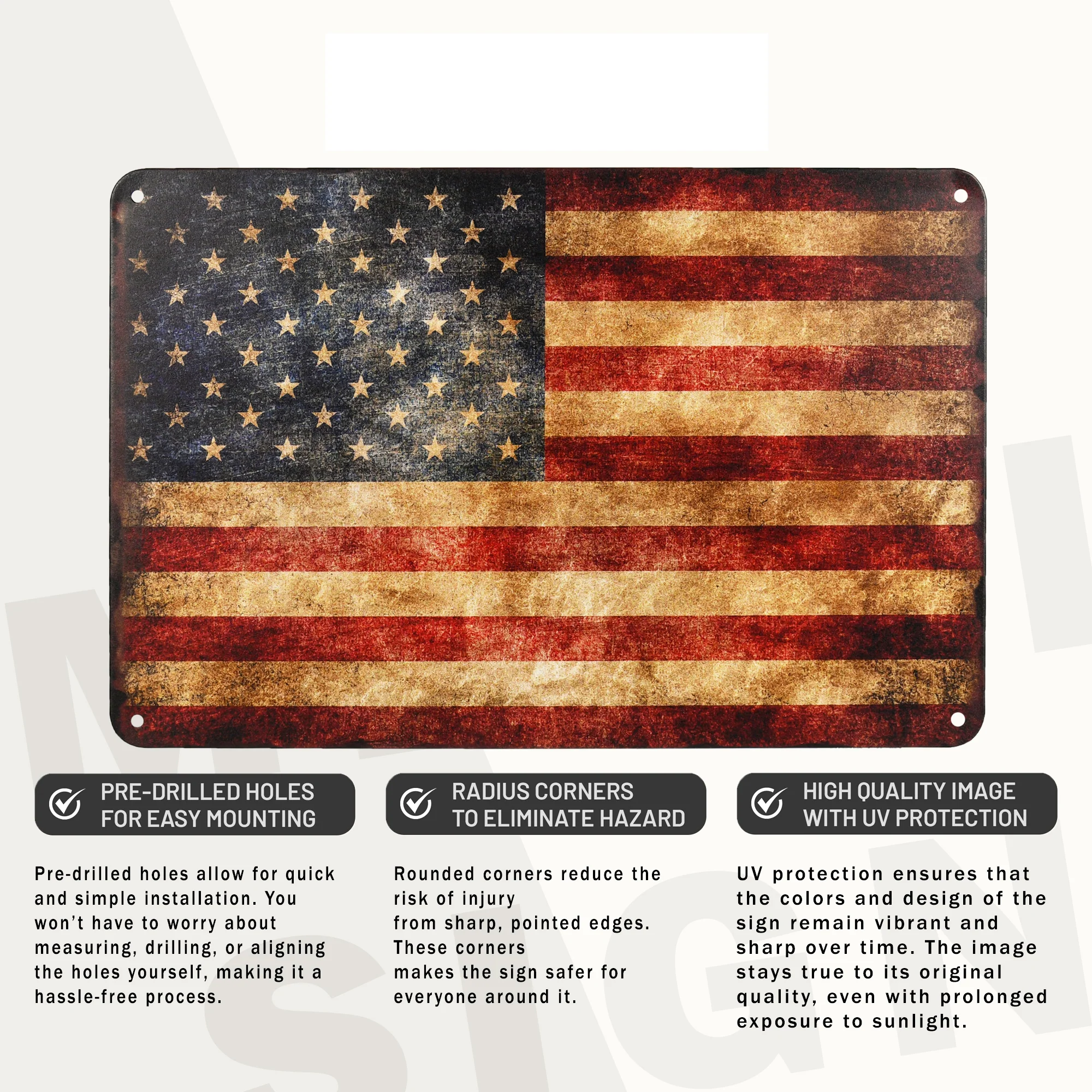 Metal USA Flag 250 Anniversary Sign Patriotic Home Decor American Flag Wall Art - Image 3