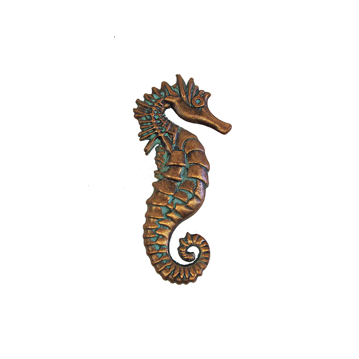 Metal Verdigris Seahorse Cabinet Dresser Drawer Knob Pull Hardware Beach Decor