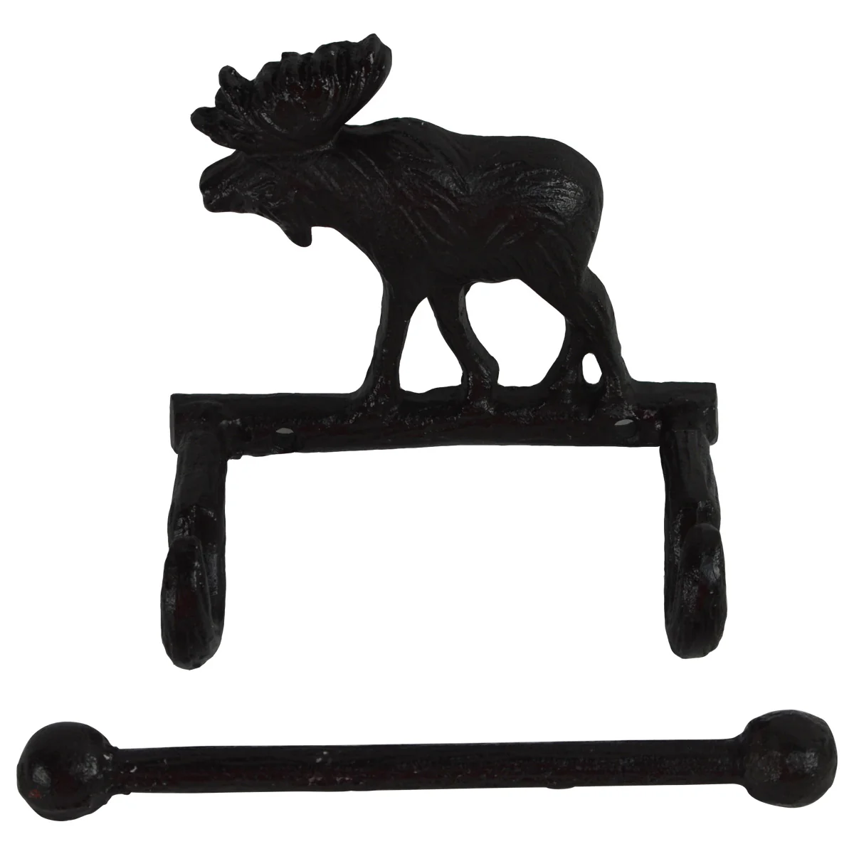 Metal Wall Mount Bull Moose Rustic Toilet Paper Tissue Holder - Image 2