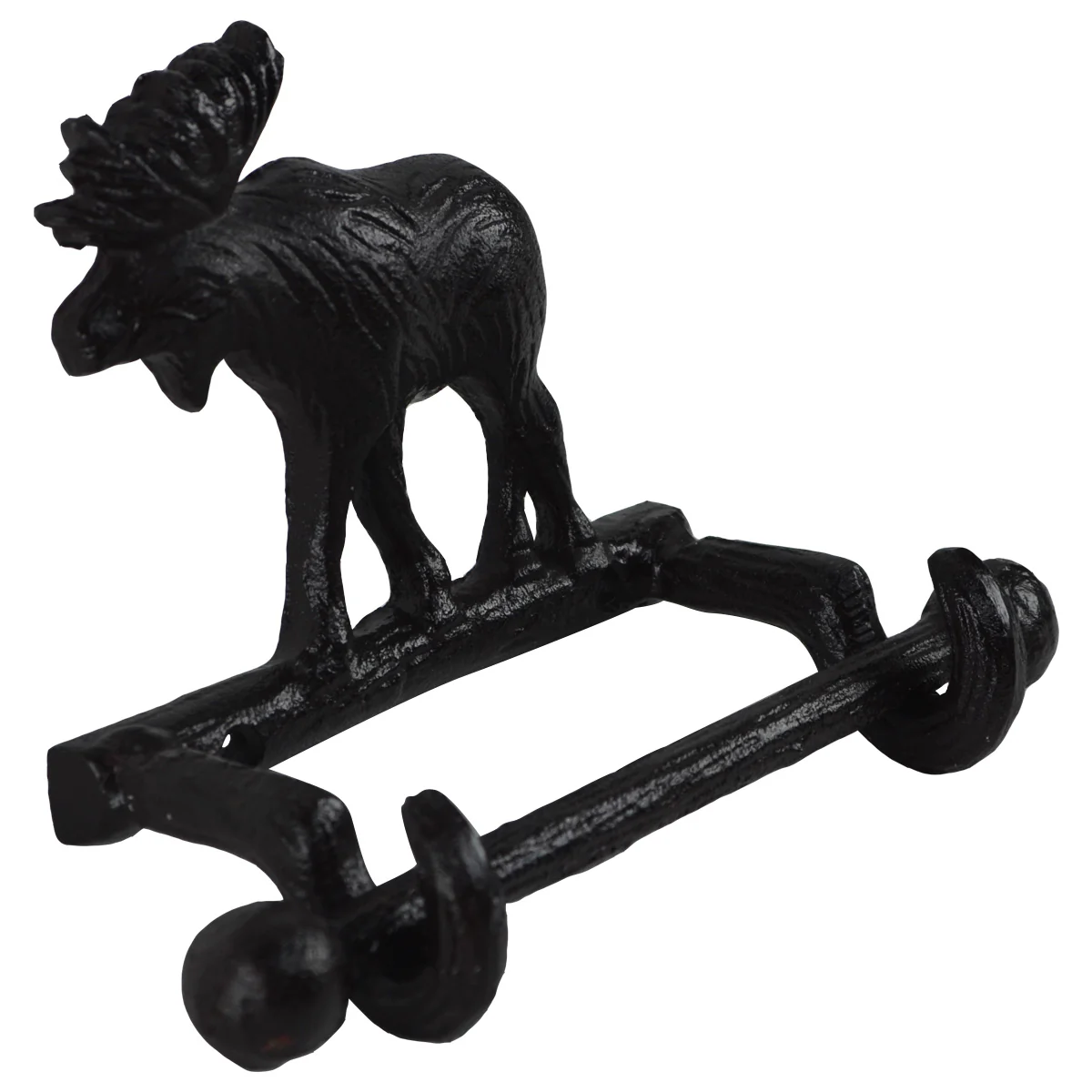 Metal Wall Mount Bull Moose Rustic Toilet Paper Tissue Holder - Image 3