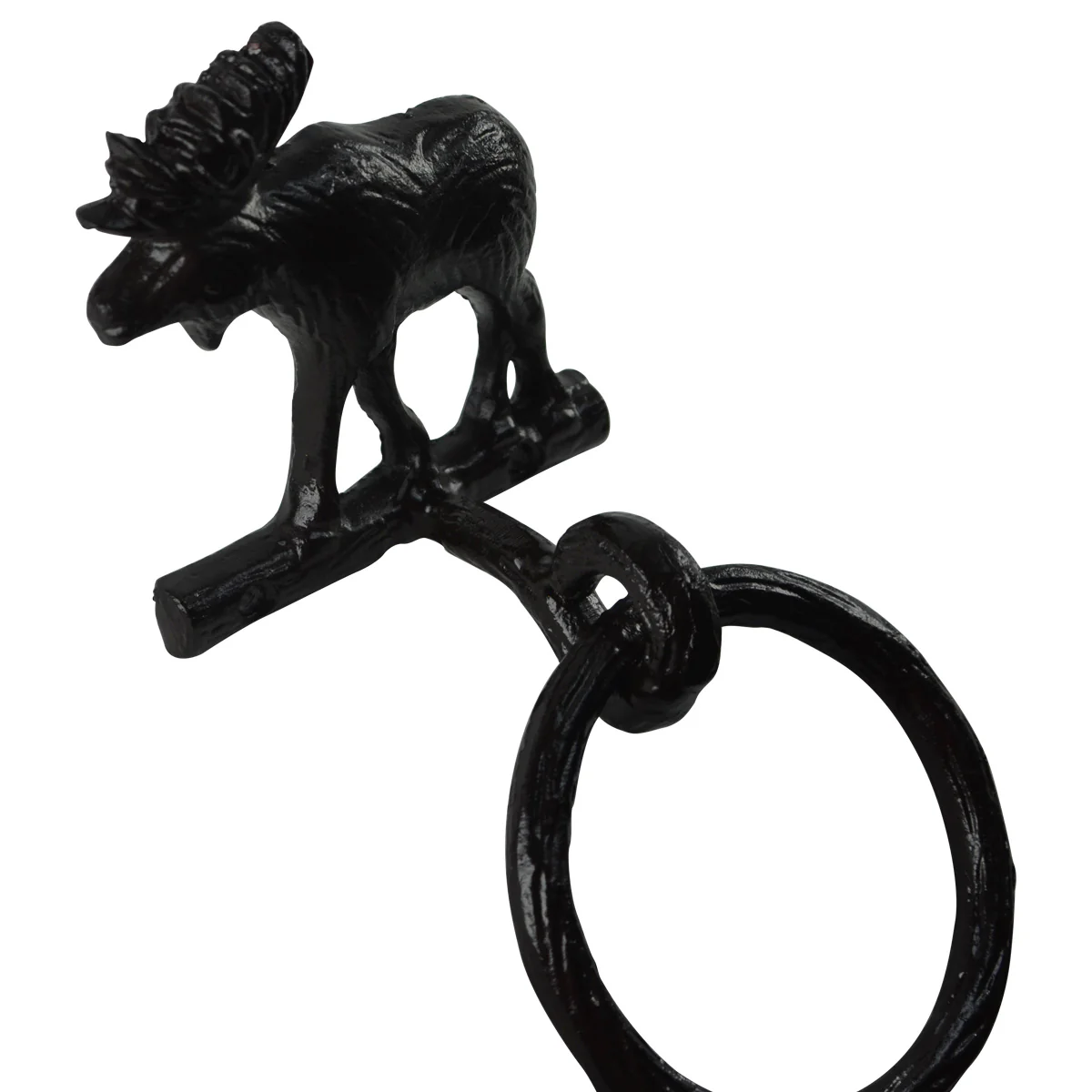 Metal Wall Mount Bull Moose Rustic Towel Ring Holder - Image 3