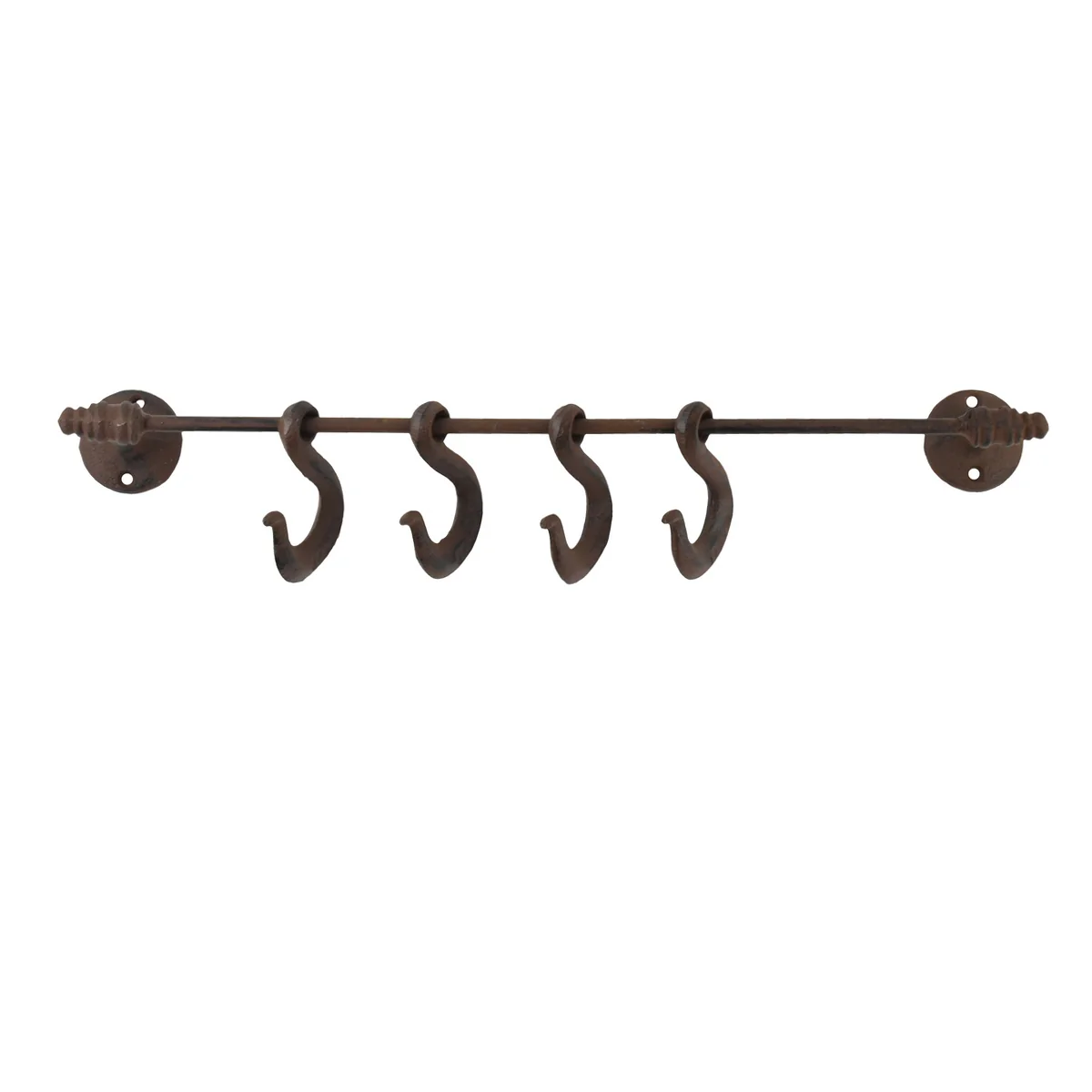 Metal Wall Mount Kitchen Bathroom Towel Hanger 4 Hook Coat Holder Rustic Decor