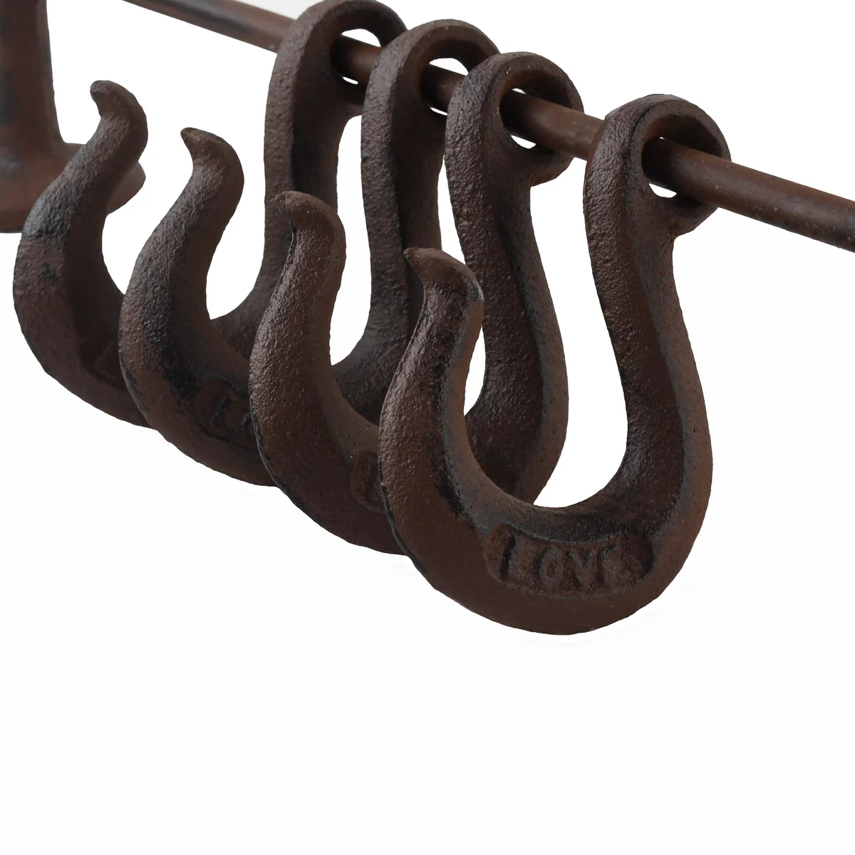 Metal Wall Mount Kitchen Bathroom Towel Hanger 4 Hook Coat Holder Rustic Decor - Image 2