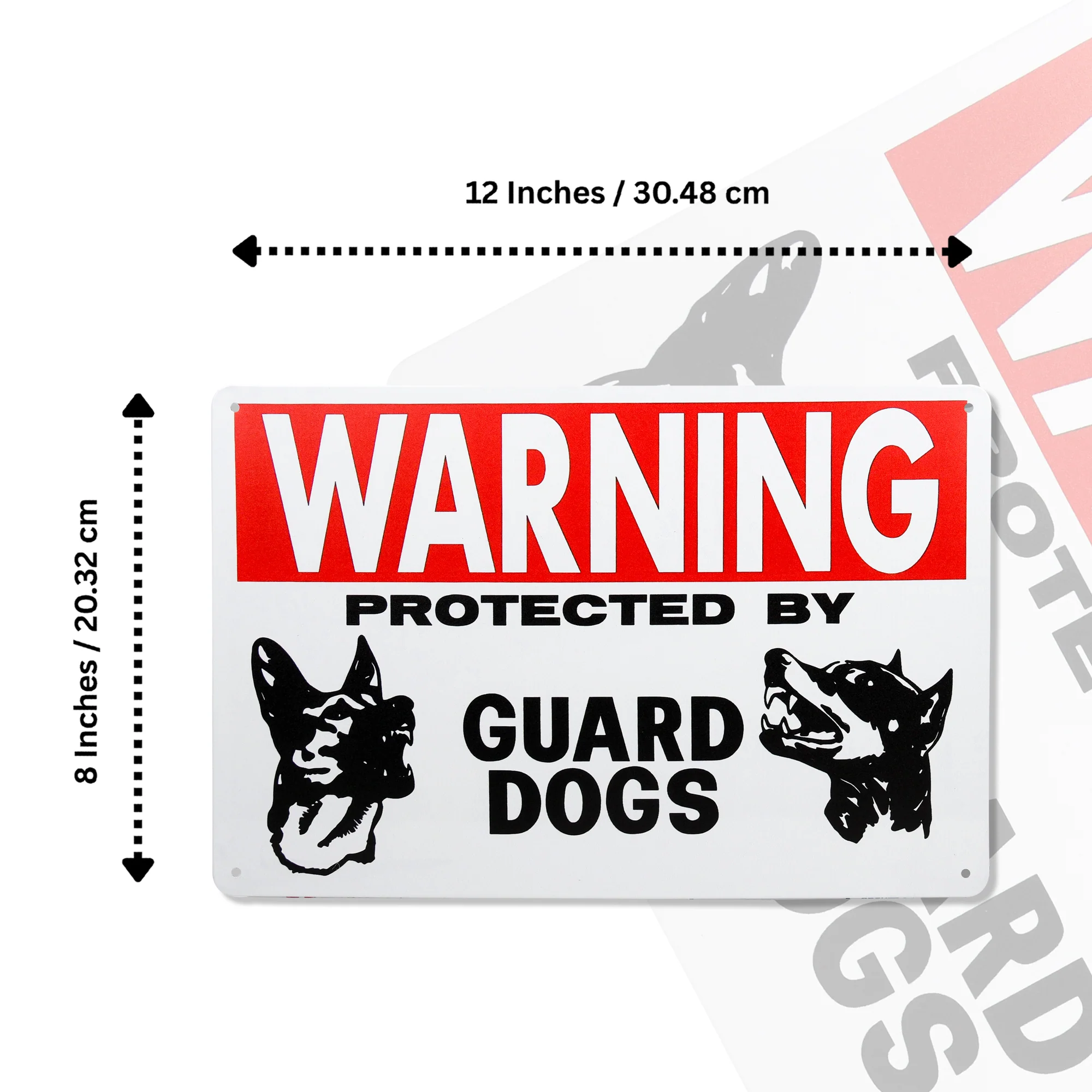Guard Dogs Metal Warning Wall Decor Outdoor Security Sign for Yard Fence or Door - Image 5