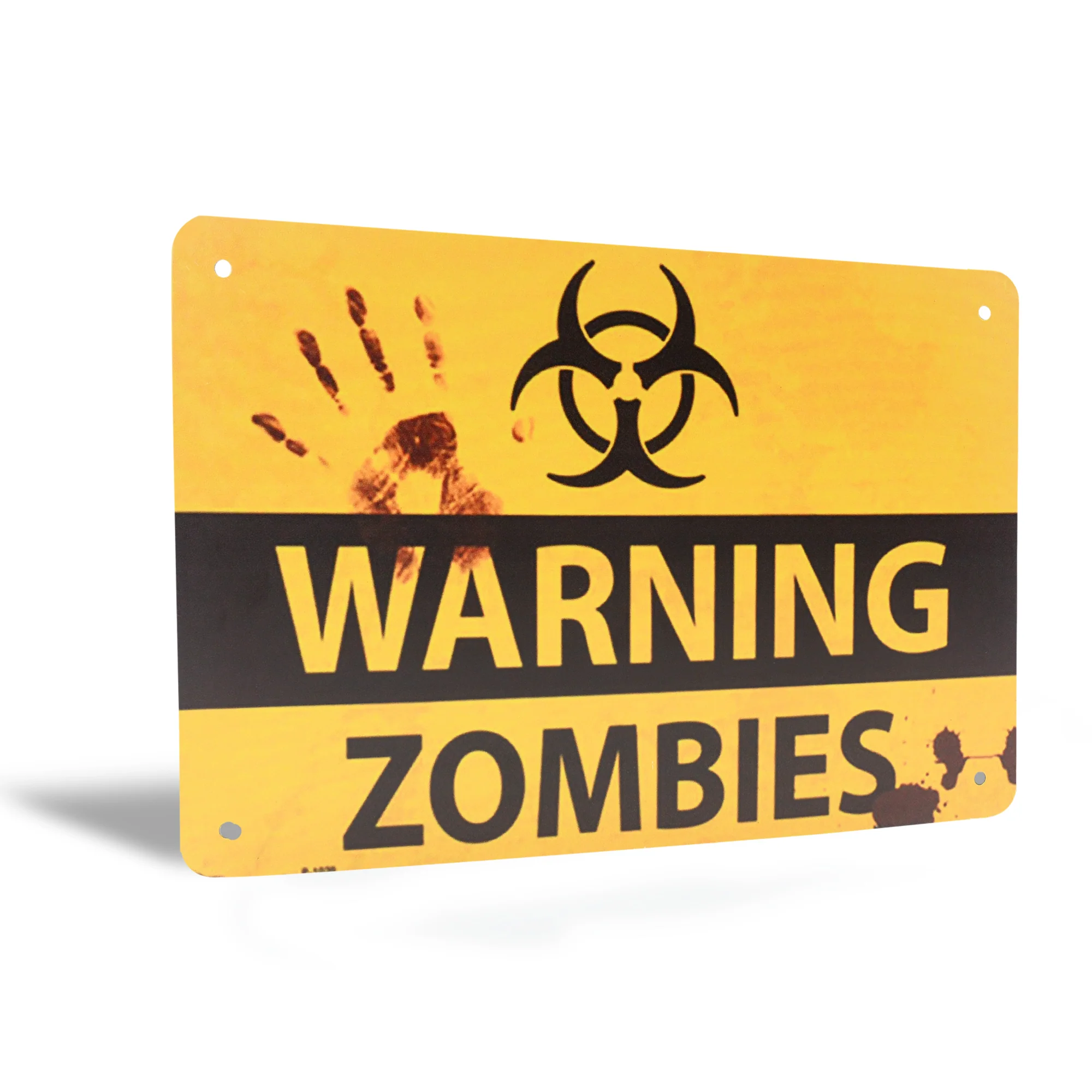 Metal Warning Zombies Wall Decor Sign Haunted House Halloween Decorations Indoor