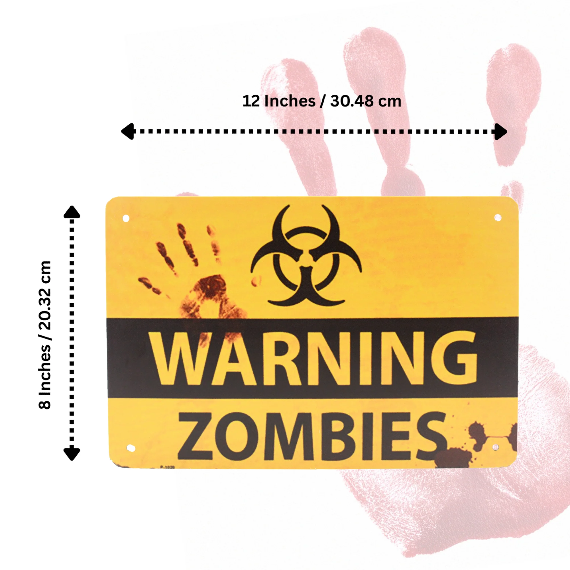 Metal Warning Zombies Wall Decor Sign Haunted House Halloween Decorations Indoor - Image 5