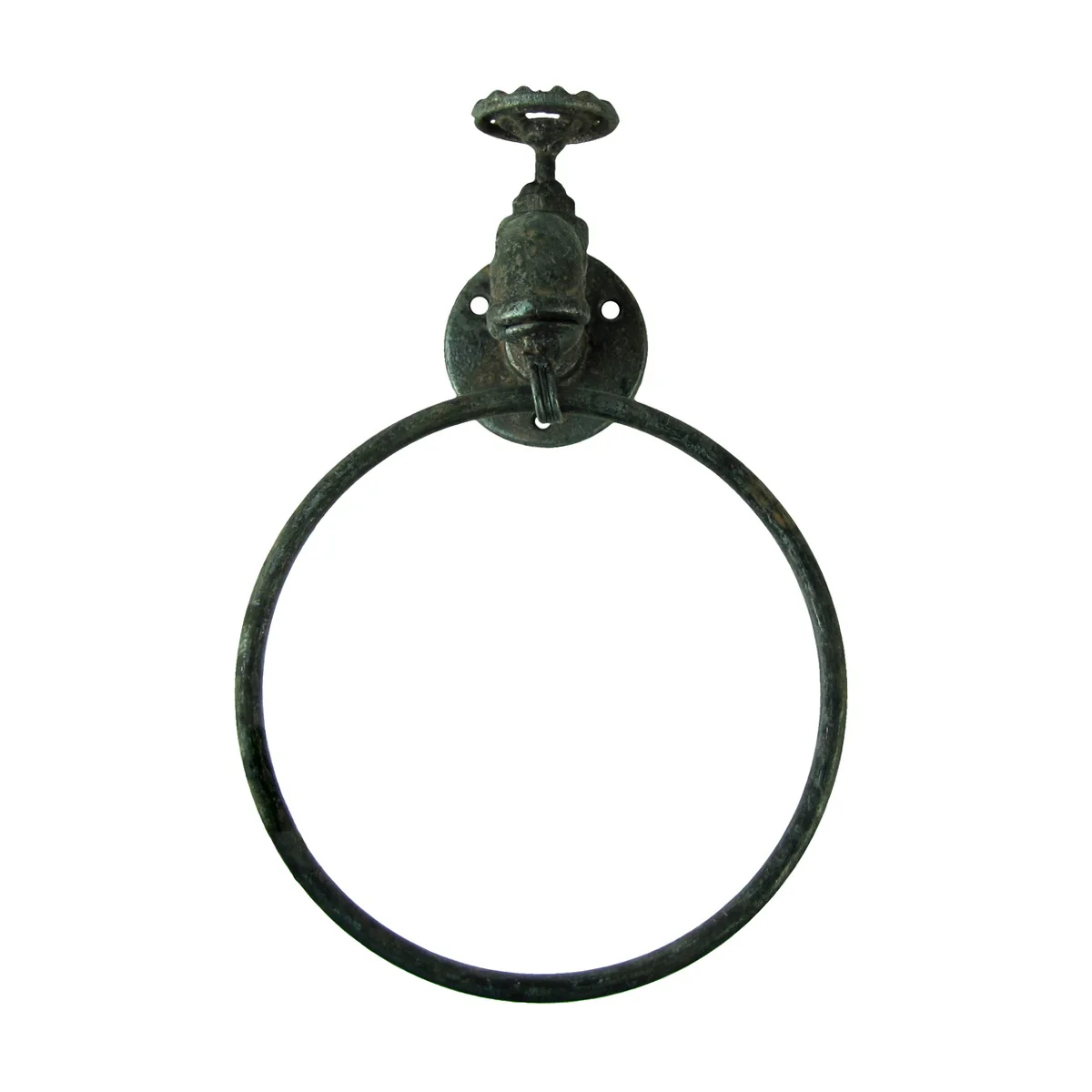 Metal Water Spigot Kitchen Bathroom Towel Holder Ring Faucet Hanger Wall Decor