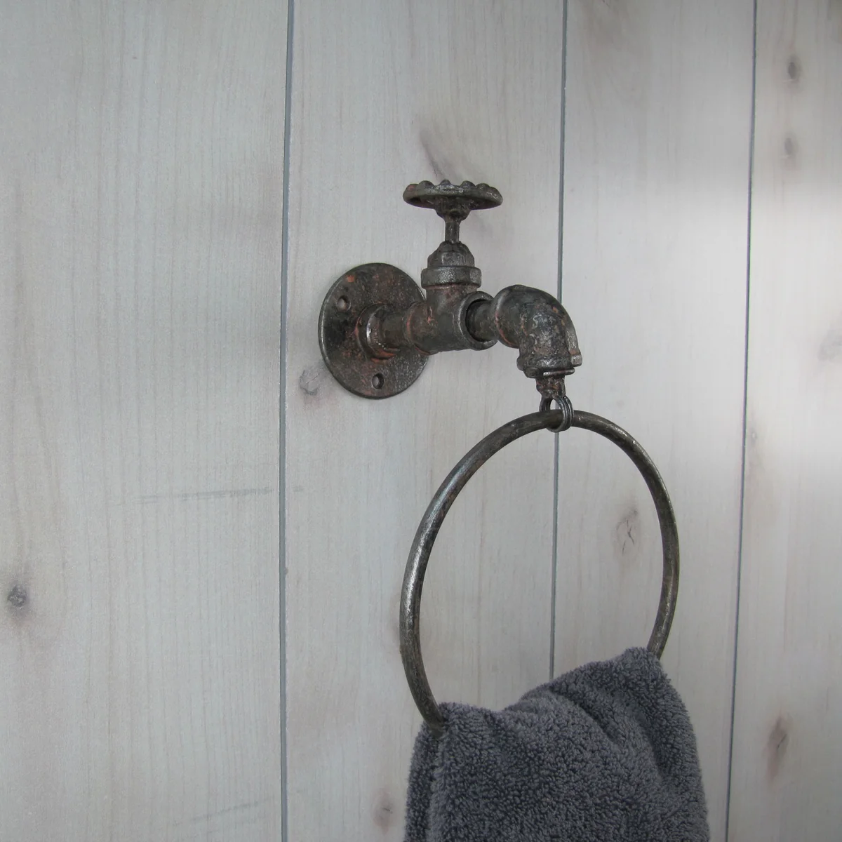 Metal Water Spigot Kitchen Bathroom Towel Holder Ring Faucet Hanger Wall Decor - Image 2