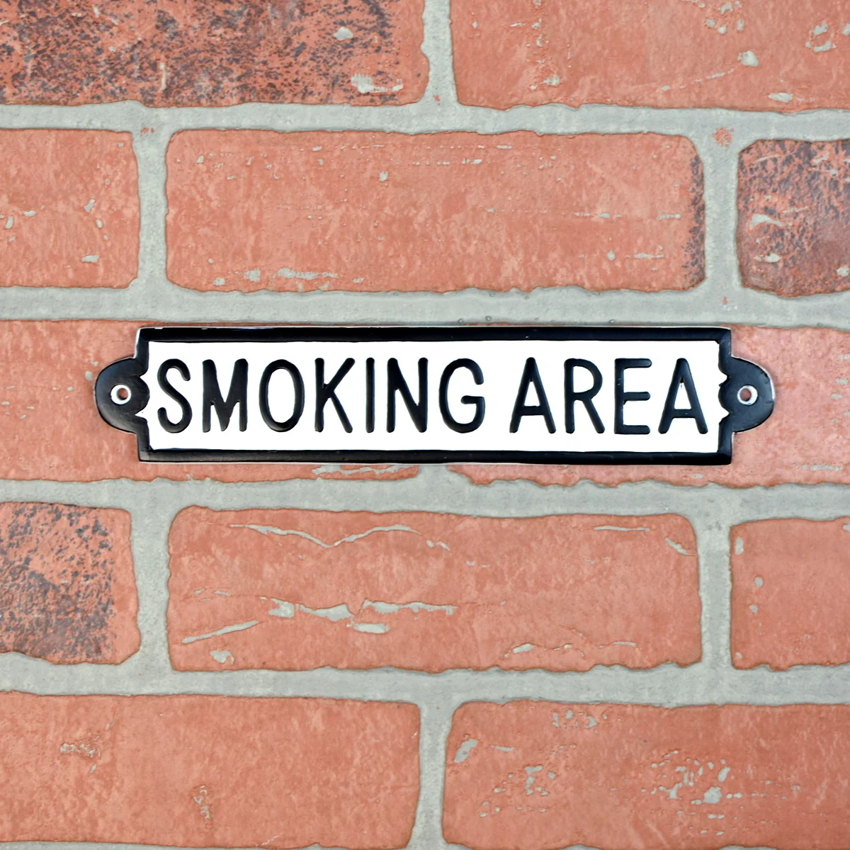 Metal White Smoking Area Door Sign Business Bar Shop Employees Wall Plaque Decor - Image 2