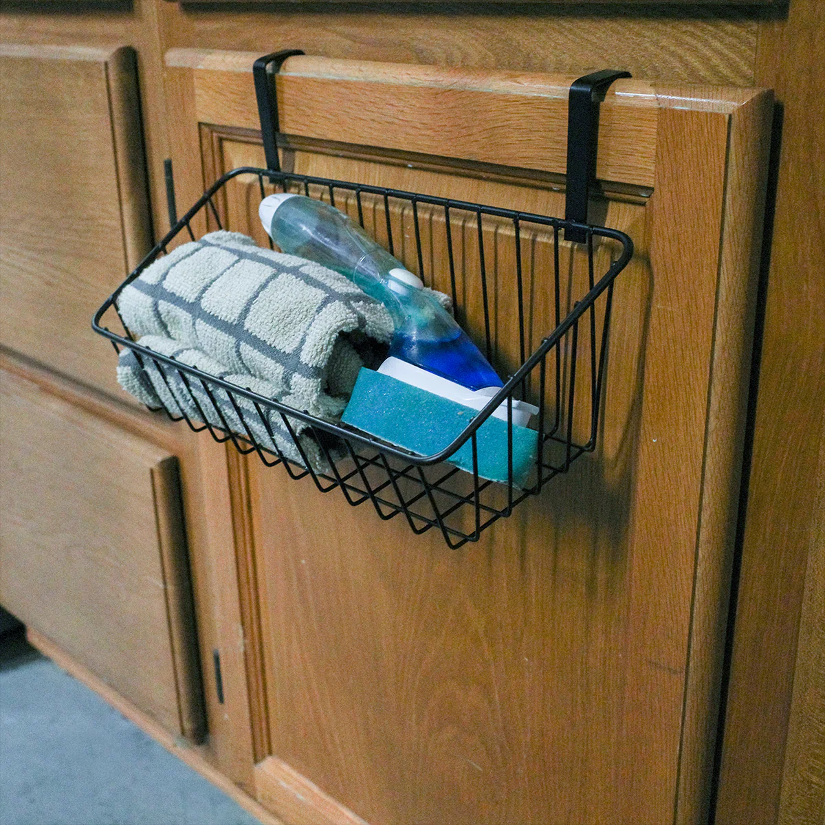 Metal Wire Over Cabinet Storage Basket Bin Bathroom Caddy Kitchen Organization - Image 5