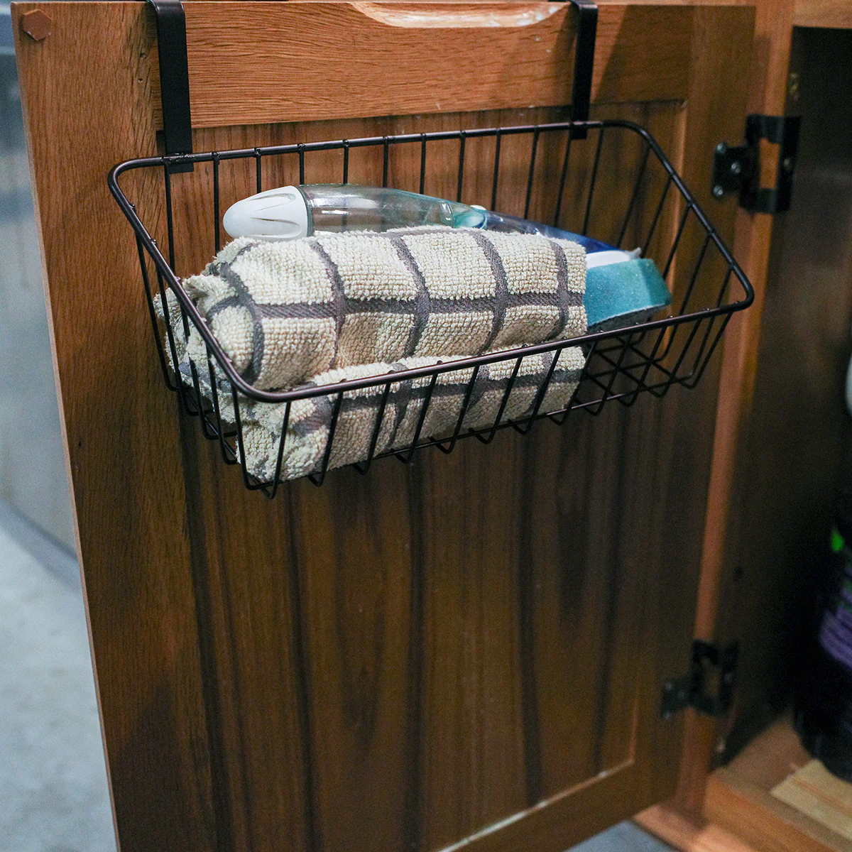 Metal Wire Over Cabinet Storage Basket Bin Bathroom Caddy Kitchen Organization - Image 6