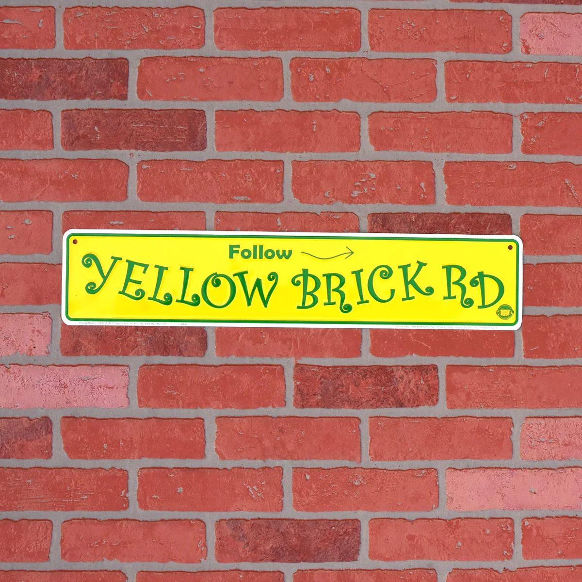 Metal Yellow Brick Road Street Sign Movie Wizard of Oz Funny Wall Art Home Decor - Image 2