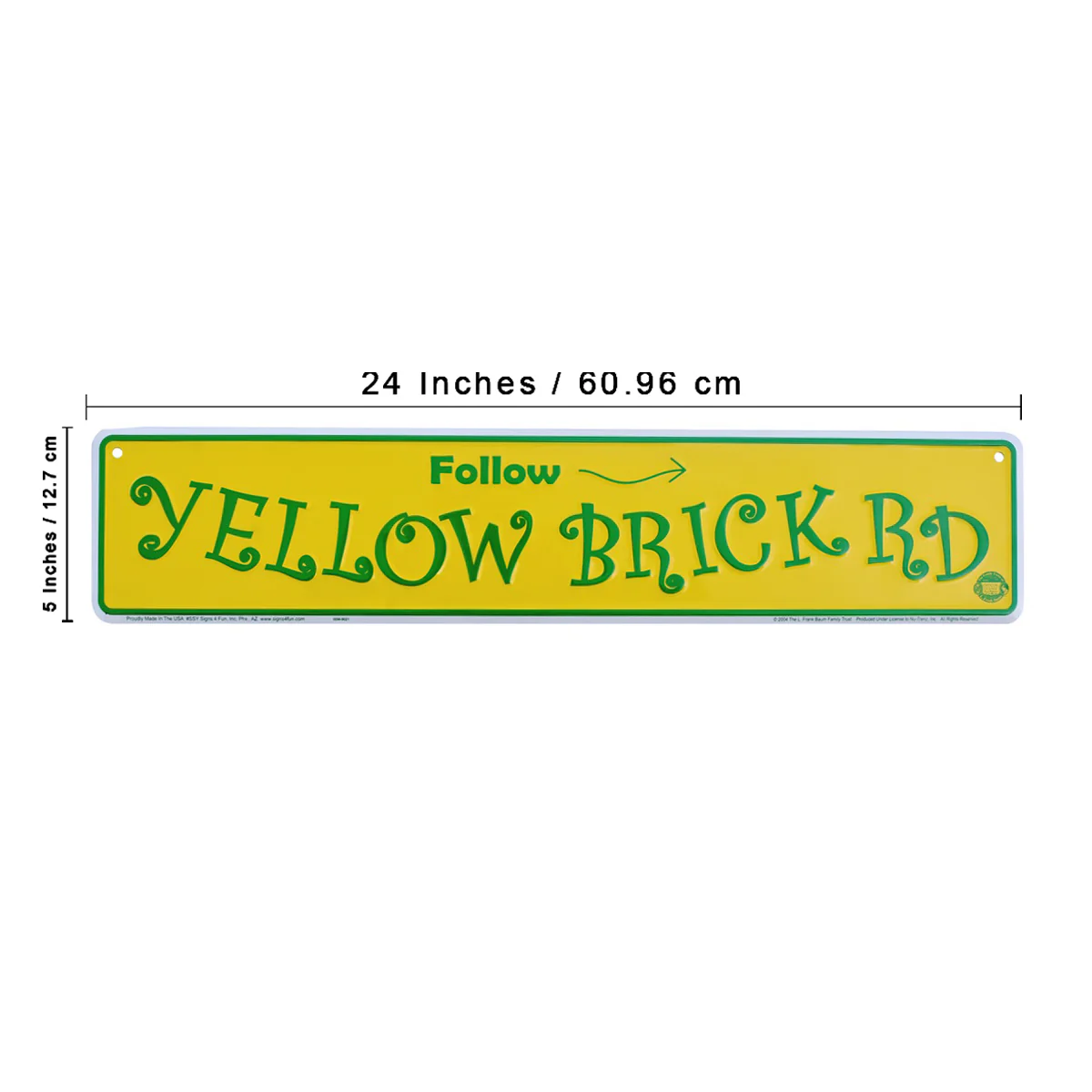 Metal Yellow Brick Road Street Sign Movie Wizard of Oz Funny Wall Art Home Decor - Image 3
