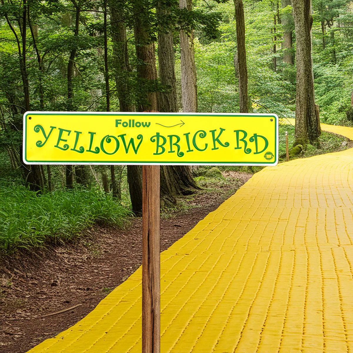 Metal Yellow Brick Road Street Sign Movie Wizard of Oz Funny Wall Art Home Decor - Image 4